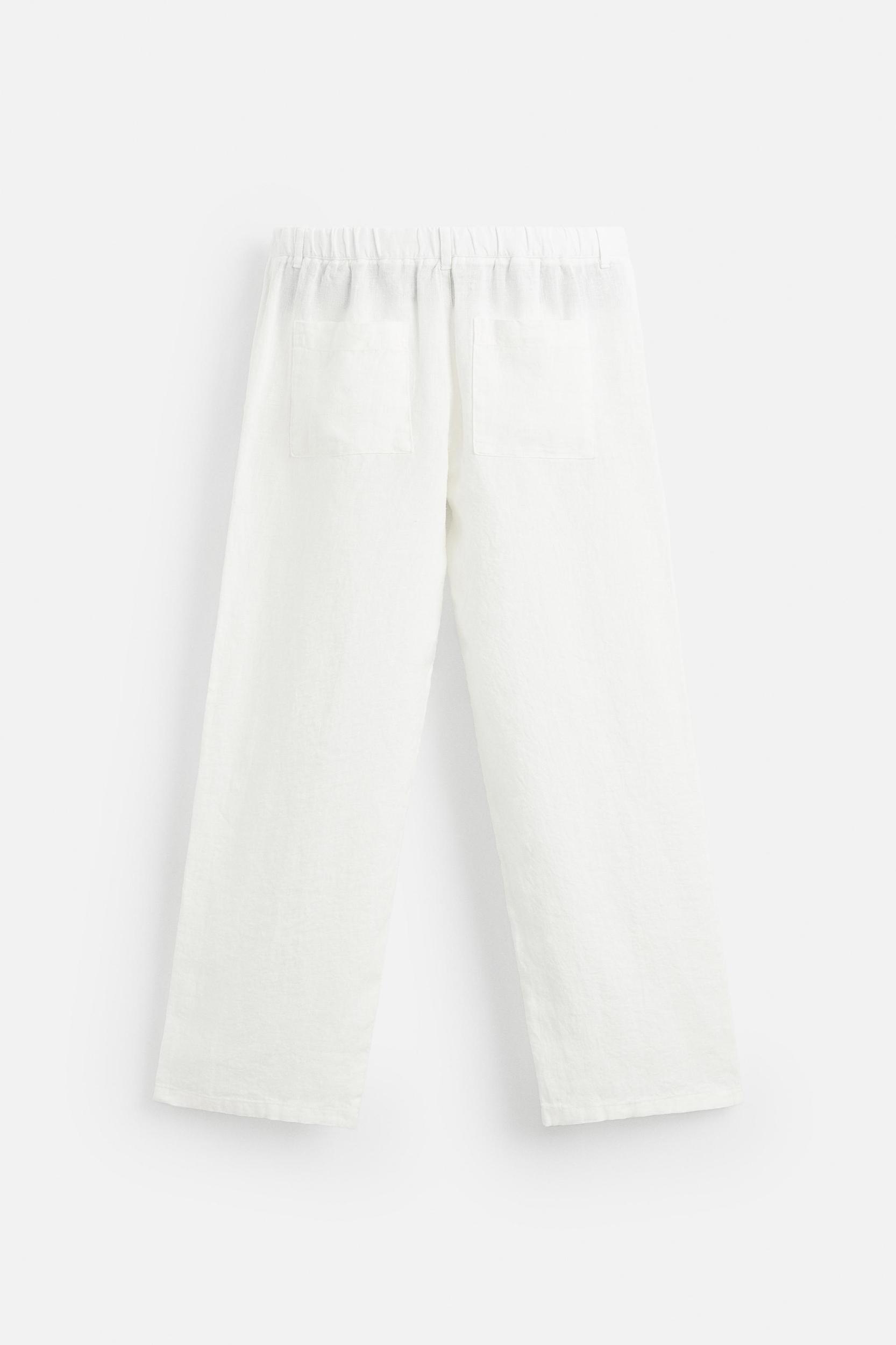 RELAXED FIT 100% LINEN PANTS Product Image