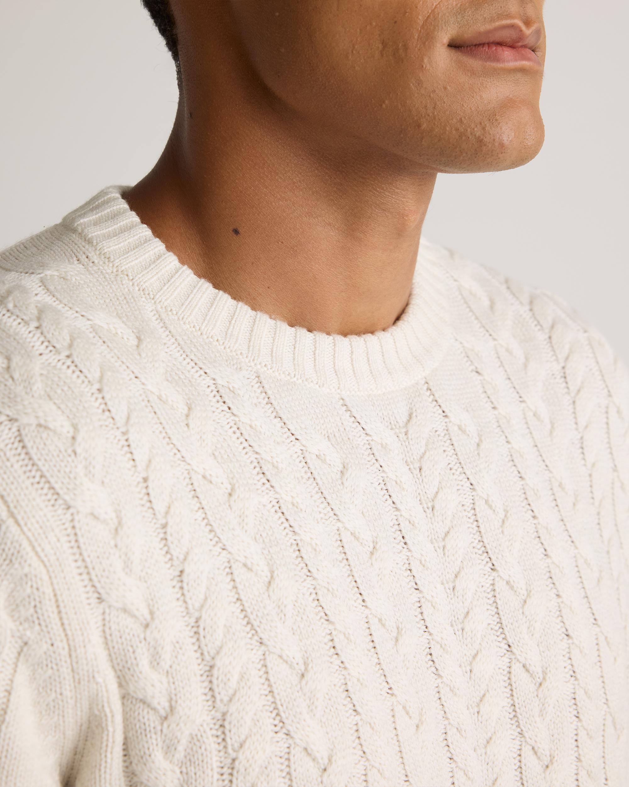 Quince | Men's Australian Merino Wool Cable Crewneck Sweater Size XL Product Image