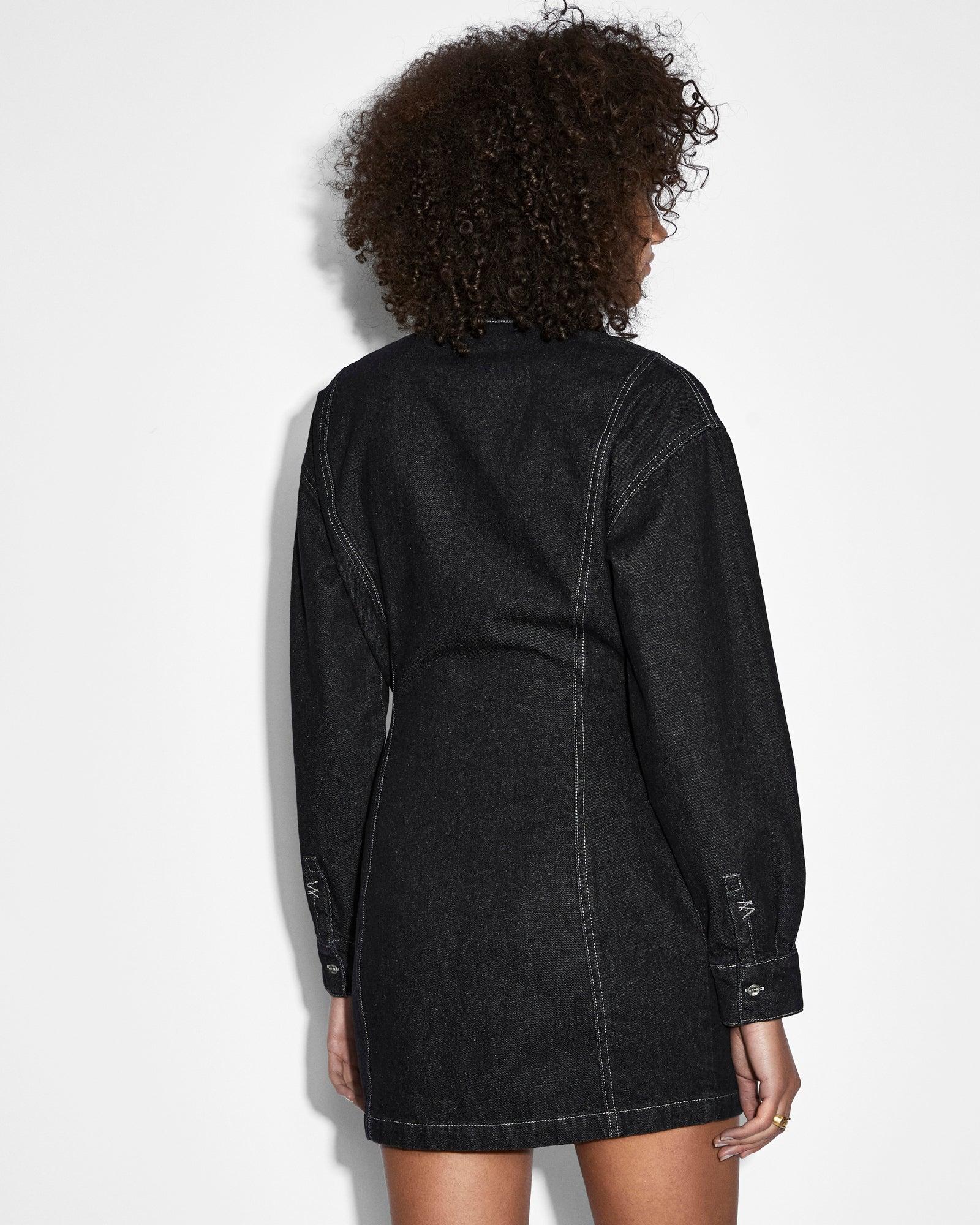 CUTOUT SHIRT DRESS MIDNIGHT Female Product Image