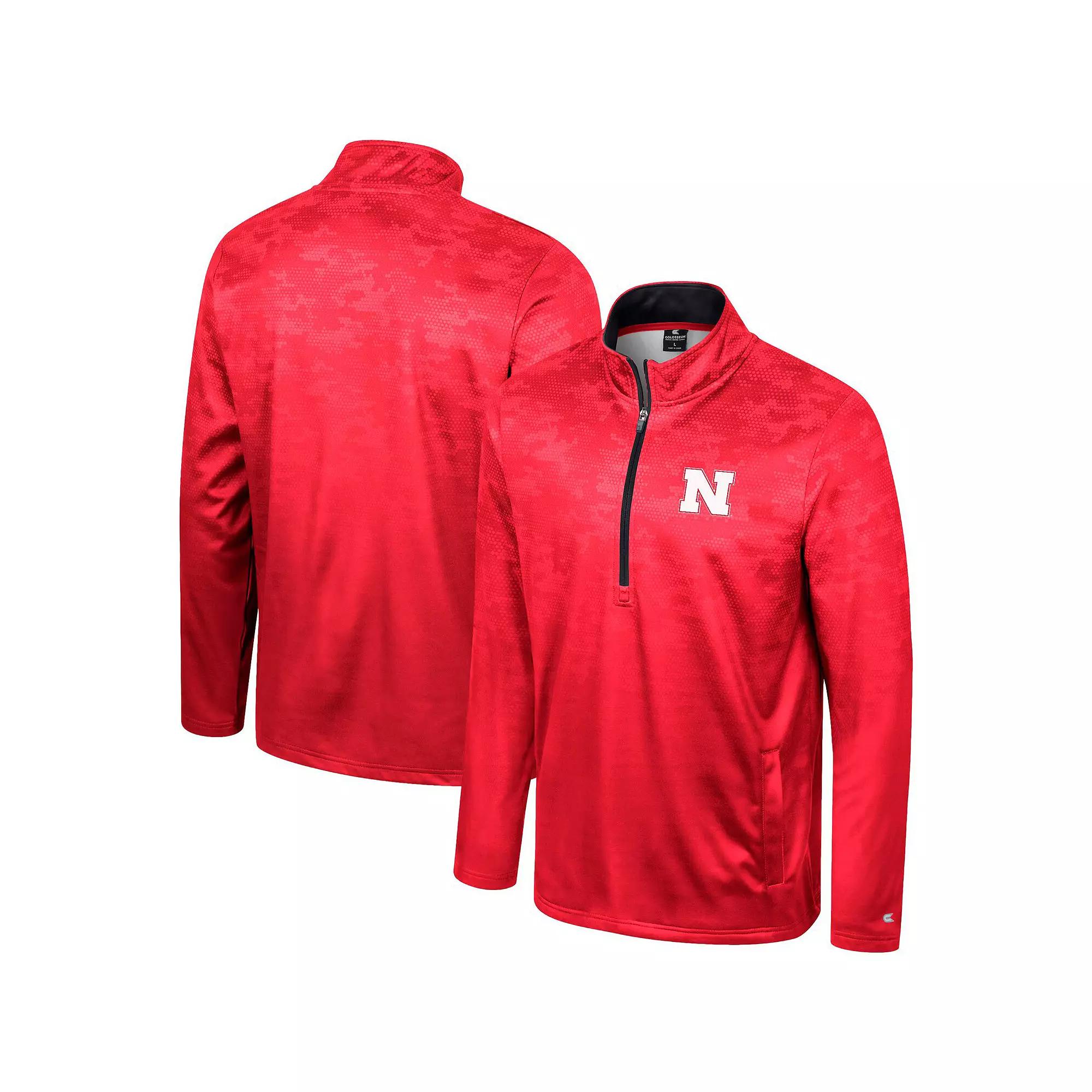 Men's Colosseum Scarlet Nebraska Huskers The Machine Half-Zip Jacket,  Product Image
