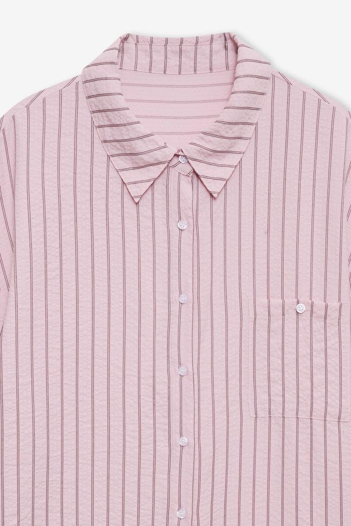 Mindy Button-Down Shirt — Pink Product Image