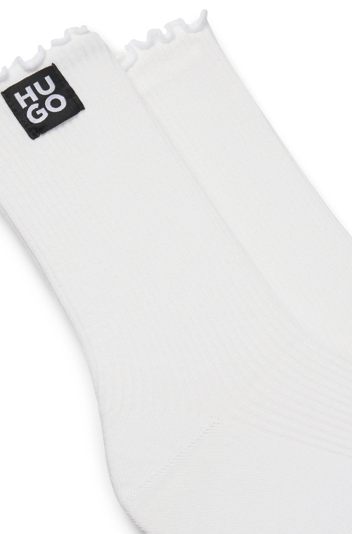 Two-pack of regular-length socks with frill cuffs Product Image