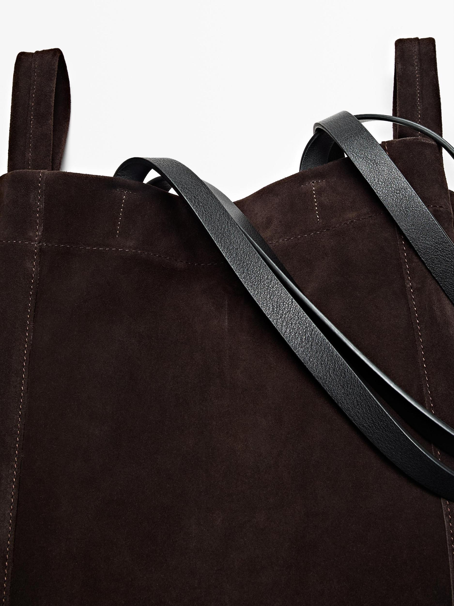 Split suede leather shopper bag Product Image