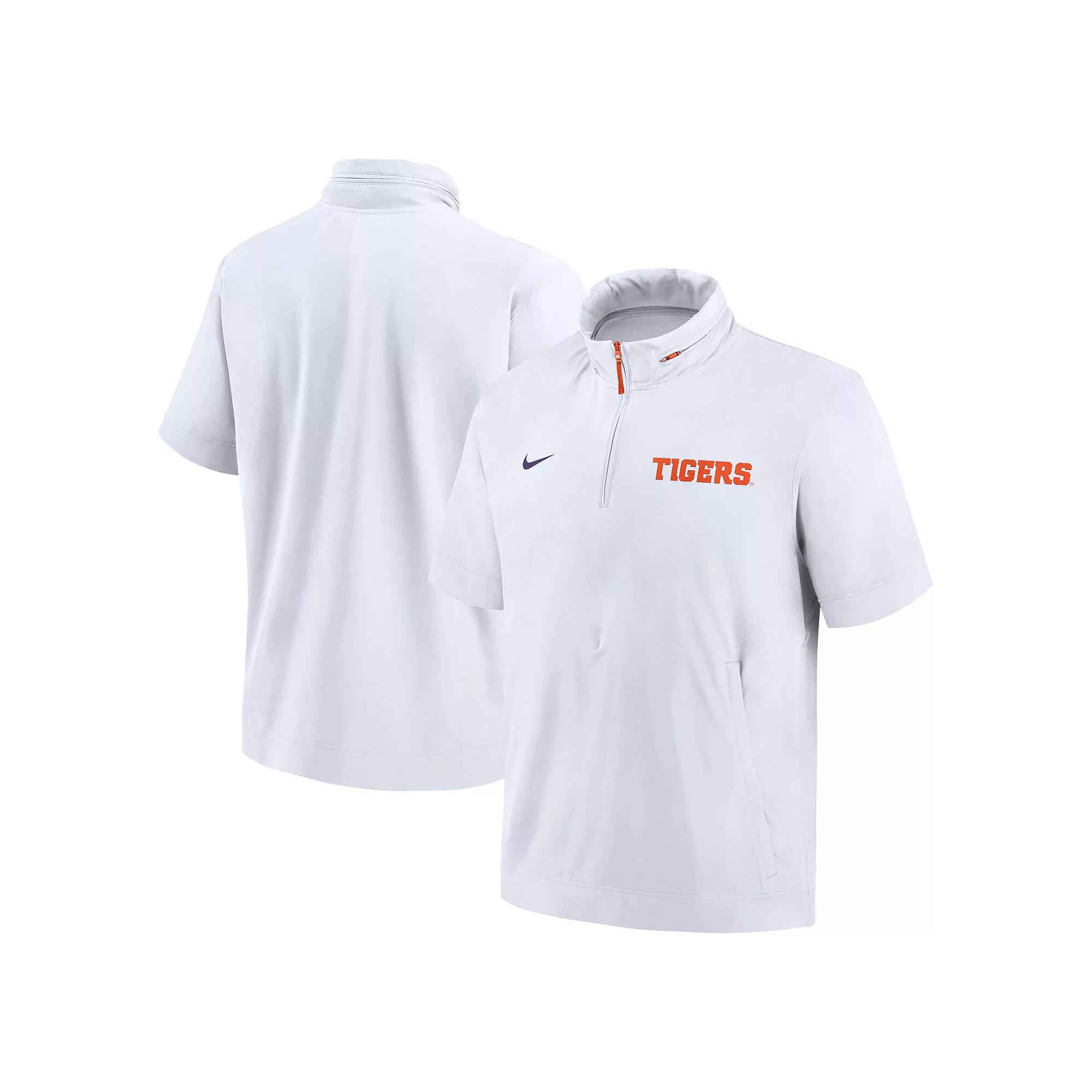 Men's Nike White Tennessee Volunteers 2024 Sideline Coach Short Sleeve Half-Zip Hoodie Jacket,  Product Image