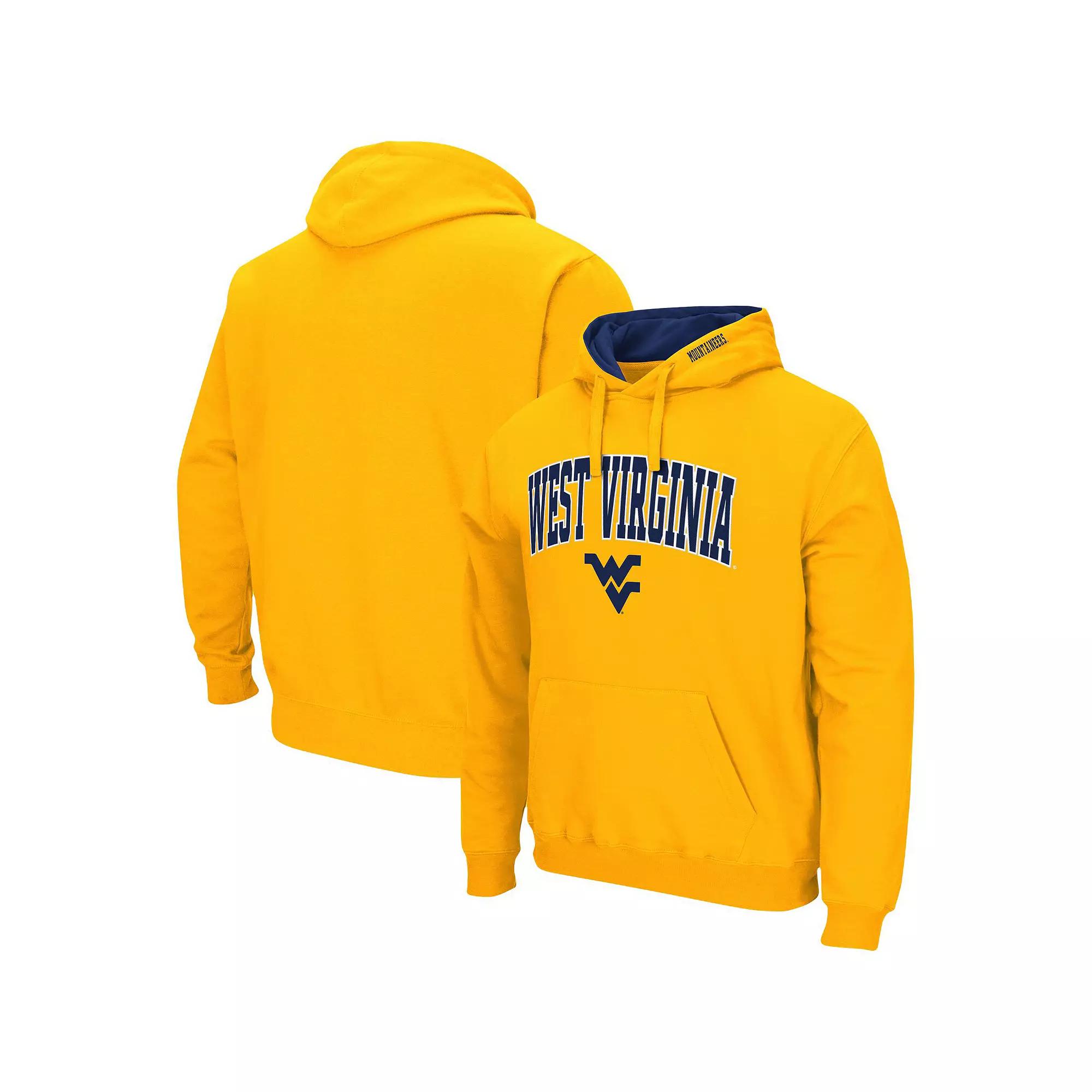 Men's Colosseum Gold West Virginia Mountaineers Arch & Logo 3.0 Pullover Hoodie,  Product Image