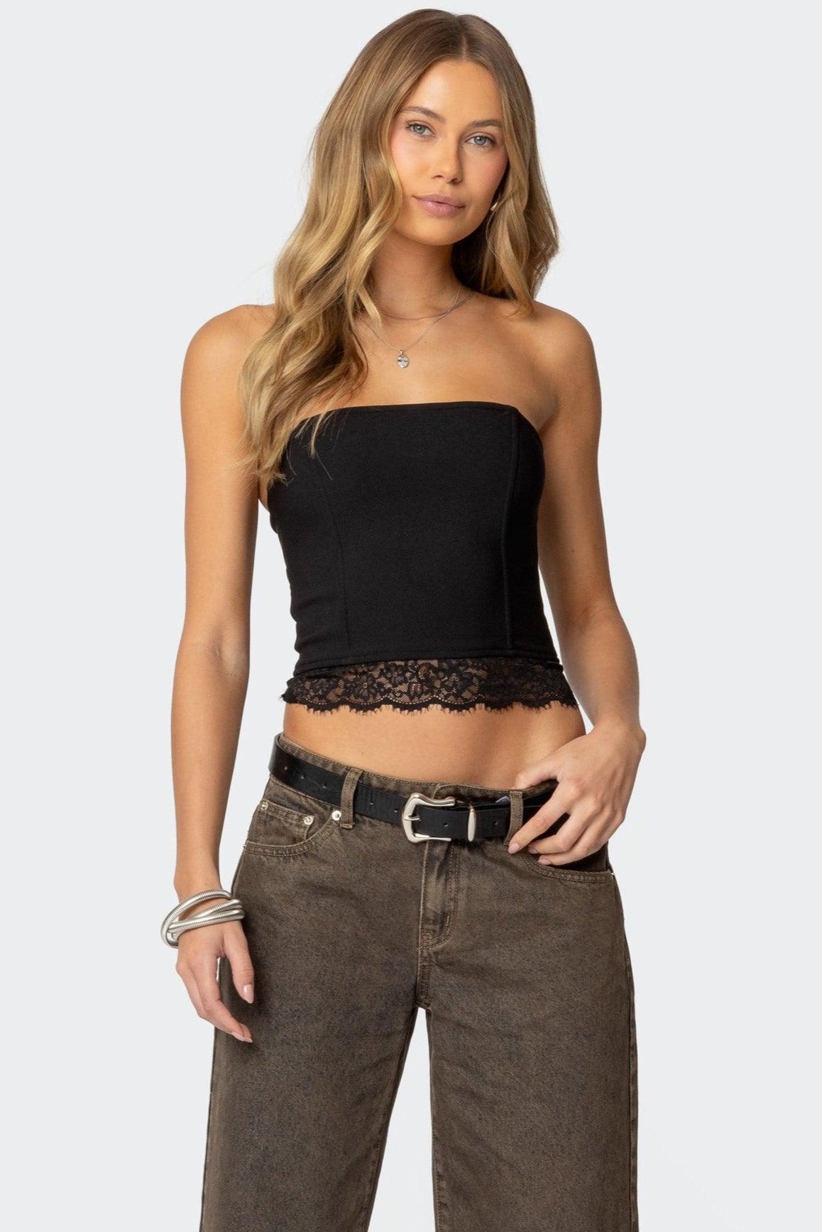 Elaina lacey strapless corset Product Image