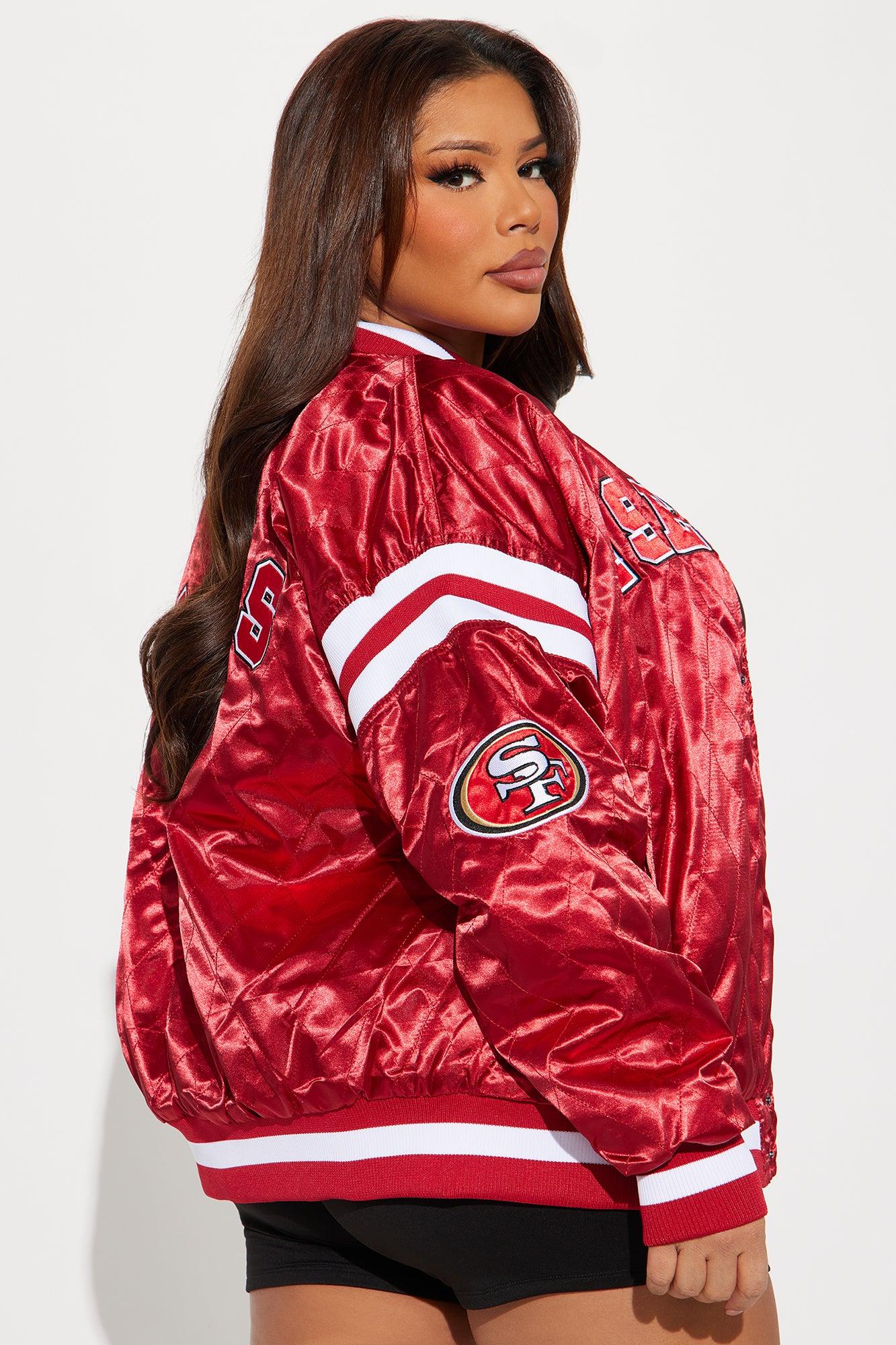 49ers Quilted Bomber Jacket - Red Female Product Image