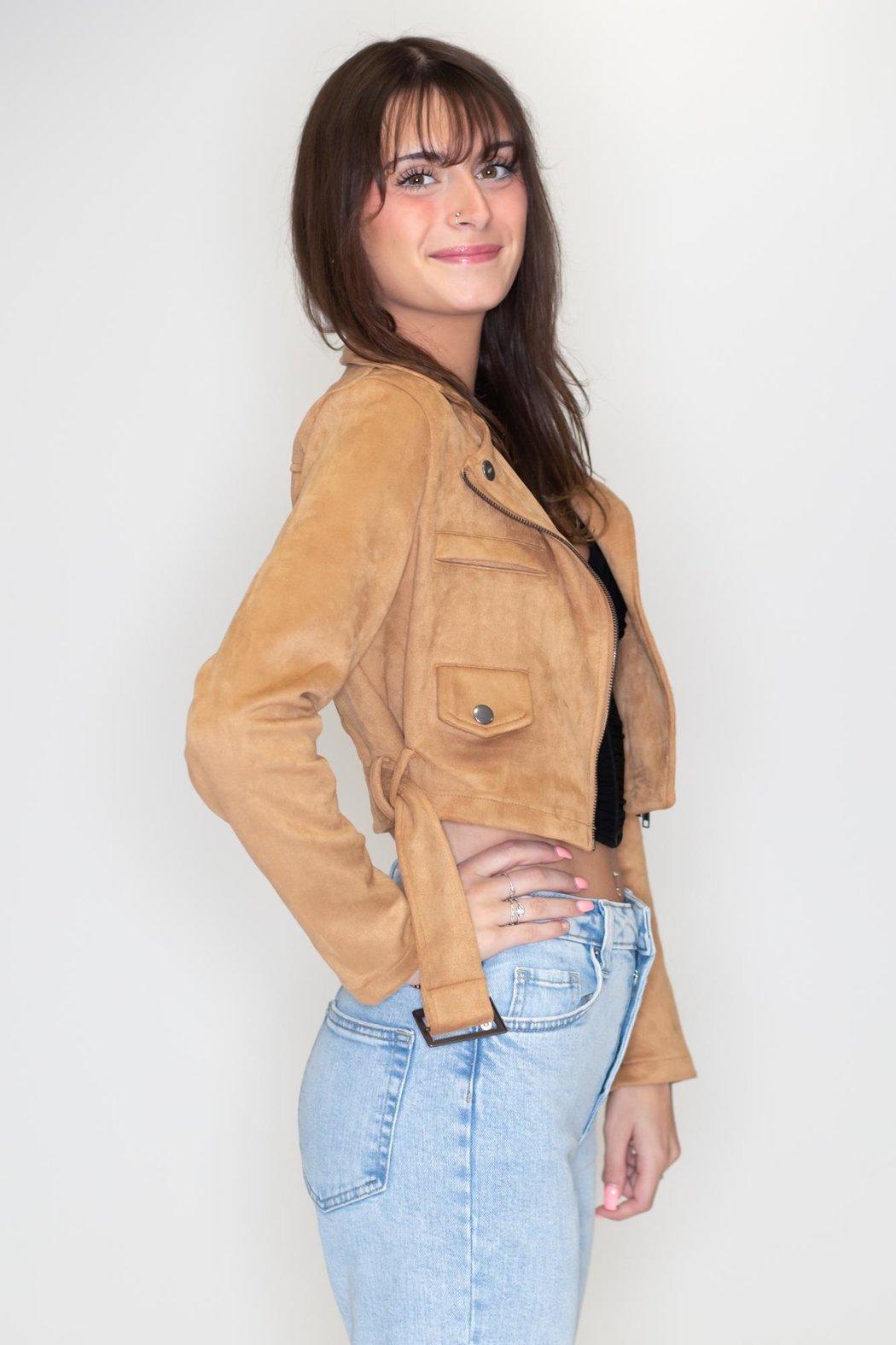 Cropped Moto Jacket Product Image
