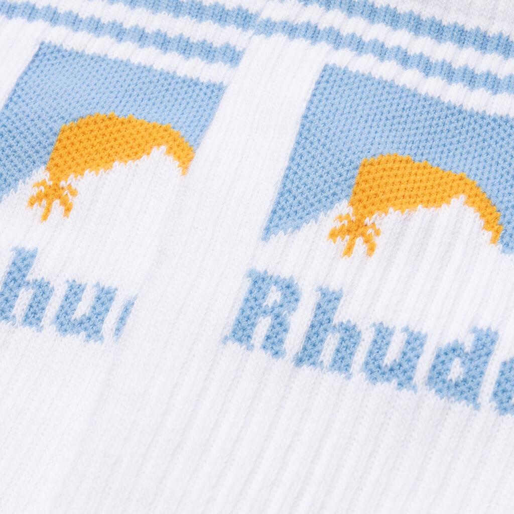 Striped Moonlight Sock - White/Blue/Yellow Male Product Image