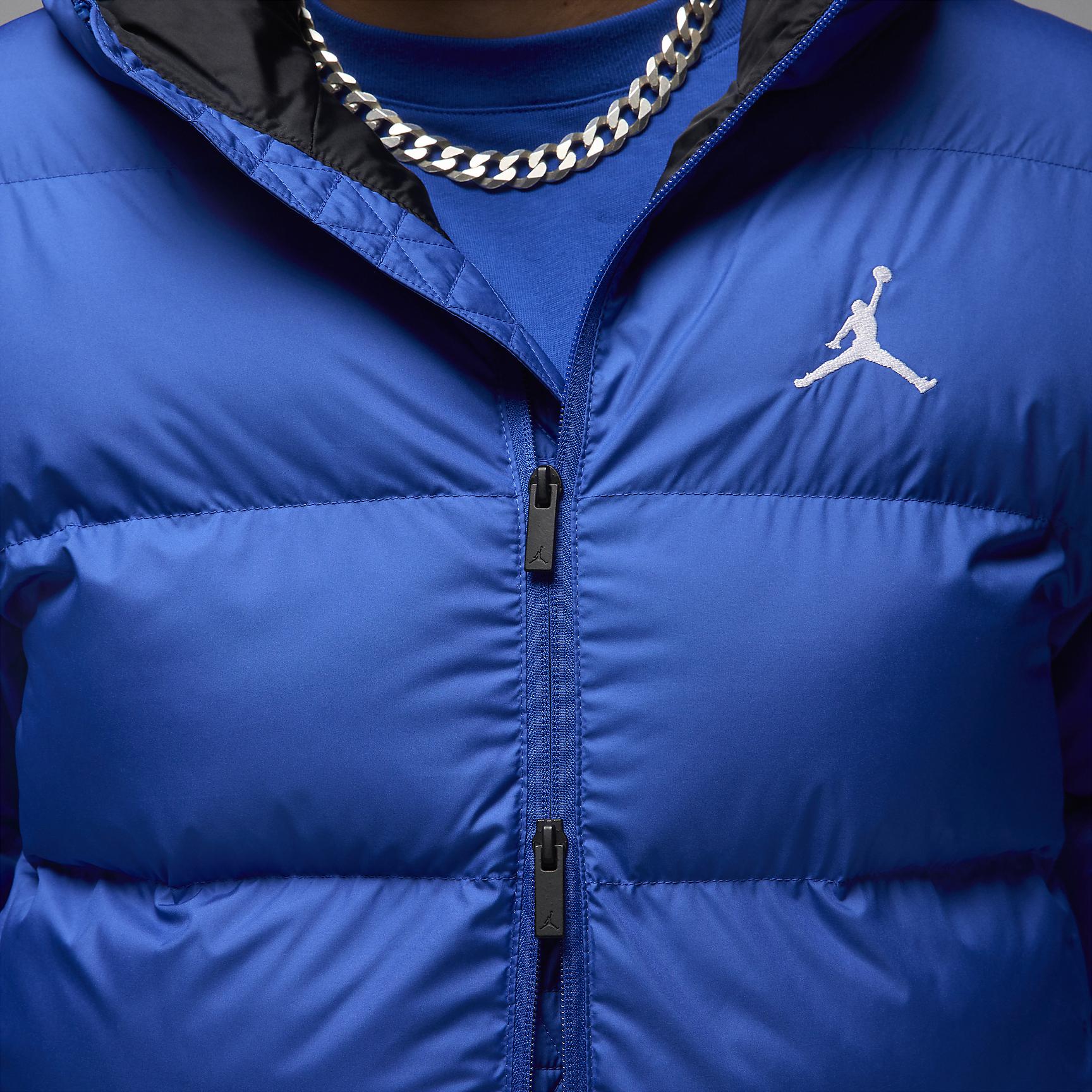 Jordan Mens Jordan Brooklyn Puffer Jacket - Mens Blue/Black Product Image
