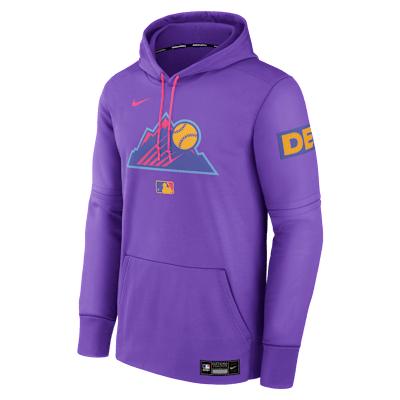 Men's Colorado Rockies Authentic Collection City Connect Nike Therma MLB Pullover Hoodie Product Image
