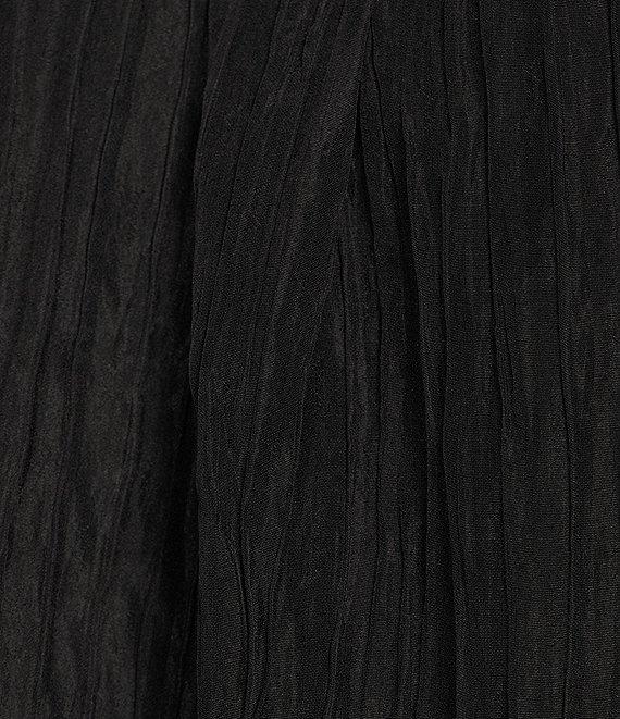 Eileen Fisher Textured Silk Jacquard Mandarin Collar Long Sleeve Top Product Image