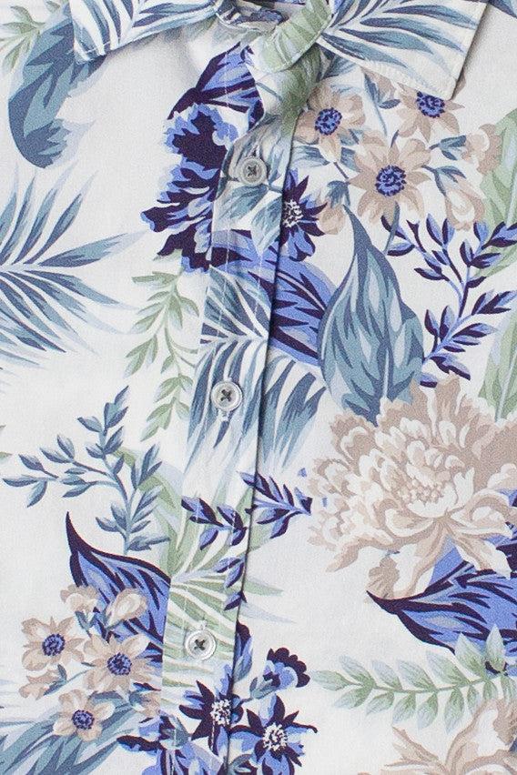 Muted Floral Palms Hawaiian Shirt Product Image