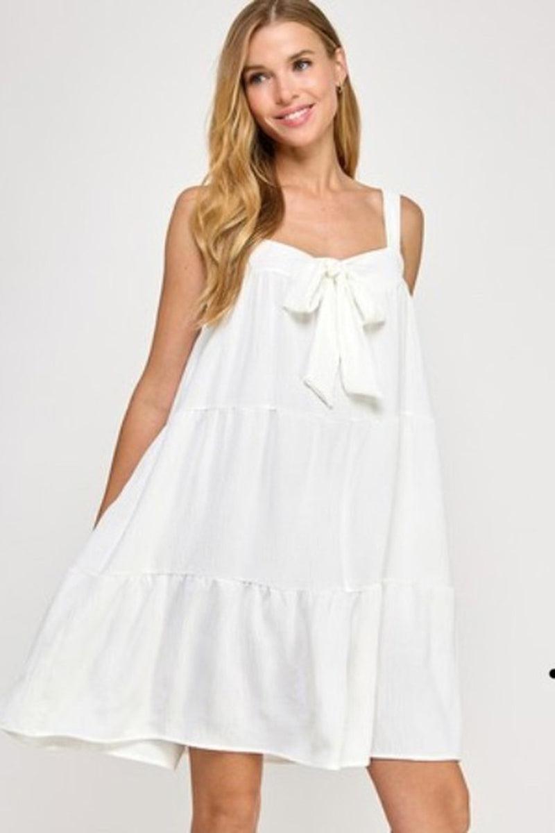 White Tiered Dress Product Image