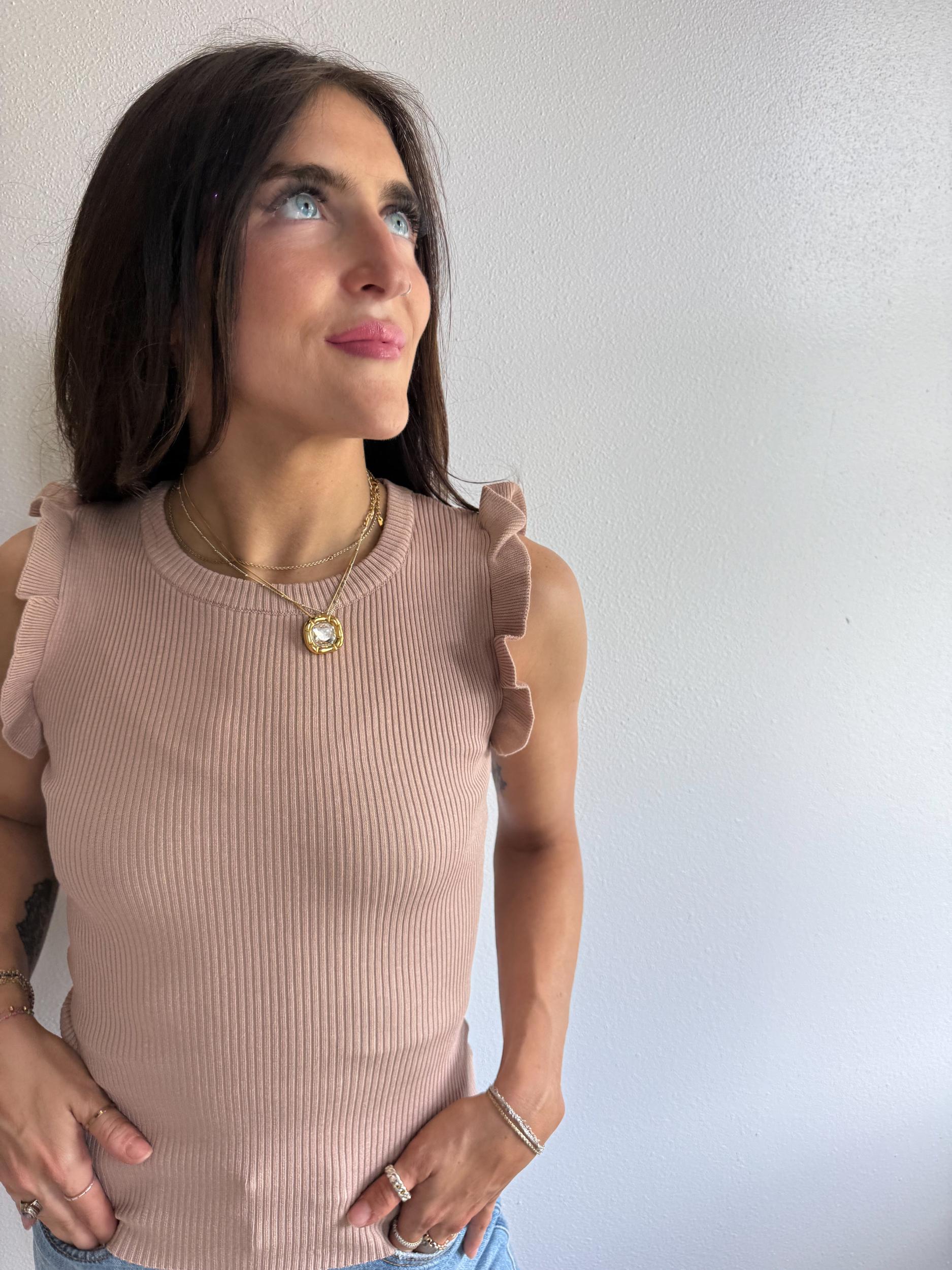 Ruffle Sleeve Tanks Product Image