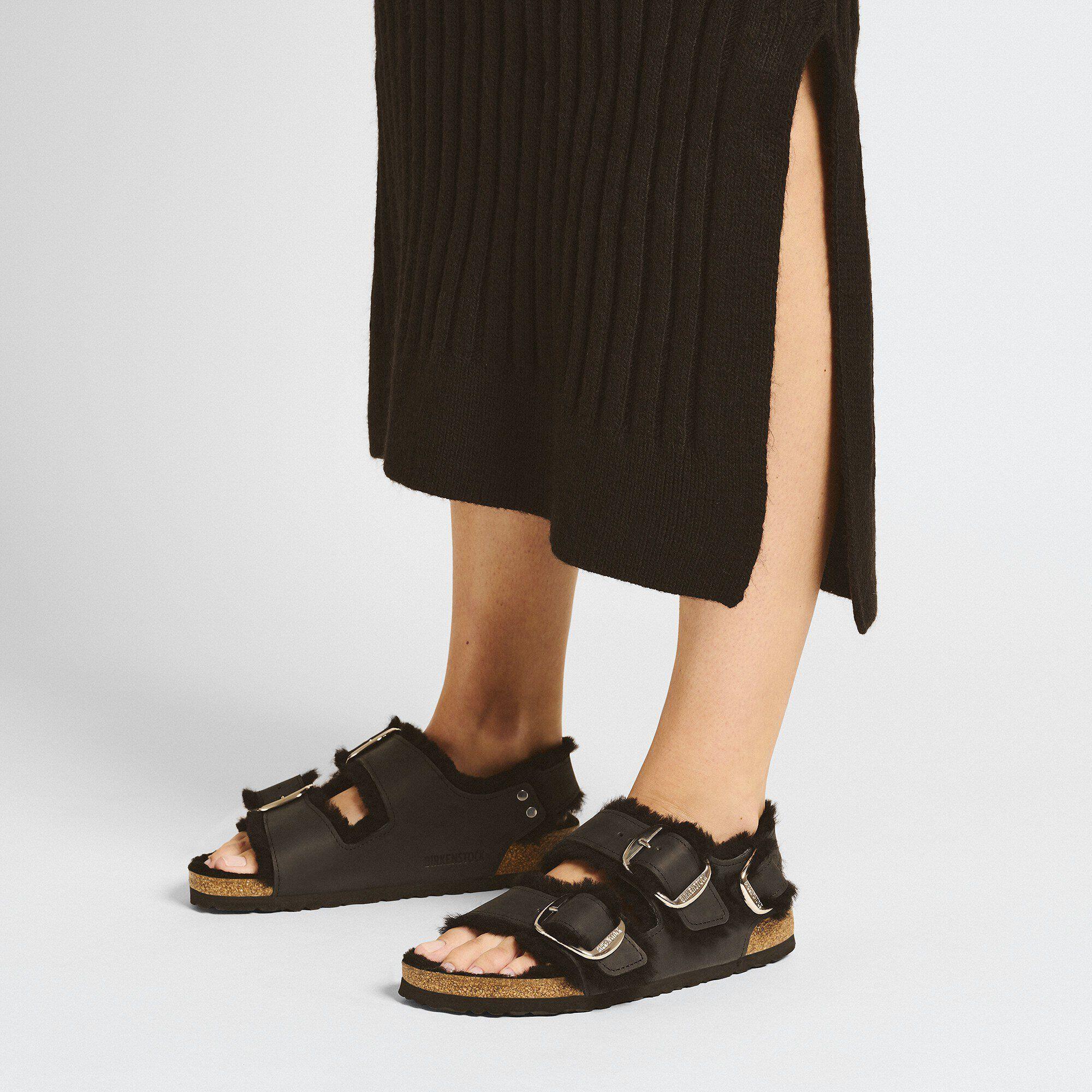 Milano Big Buckle Shearling Natural Leather Oiled Product Image