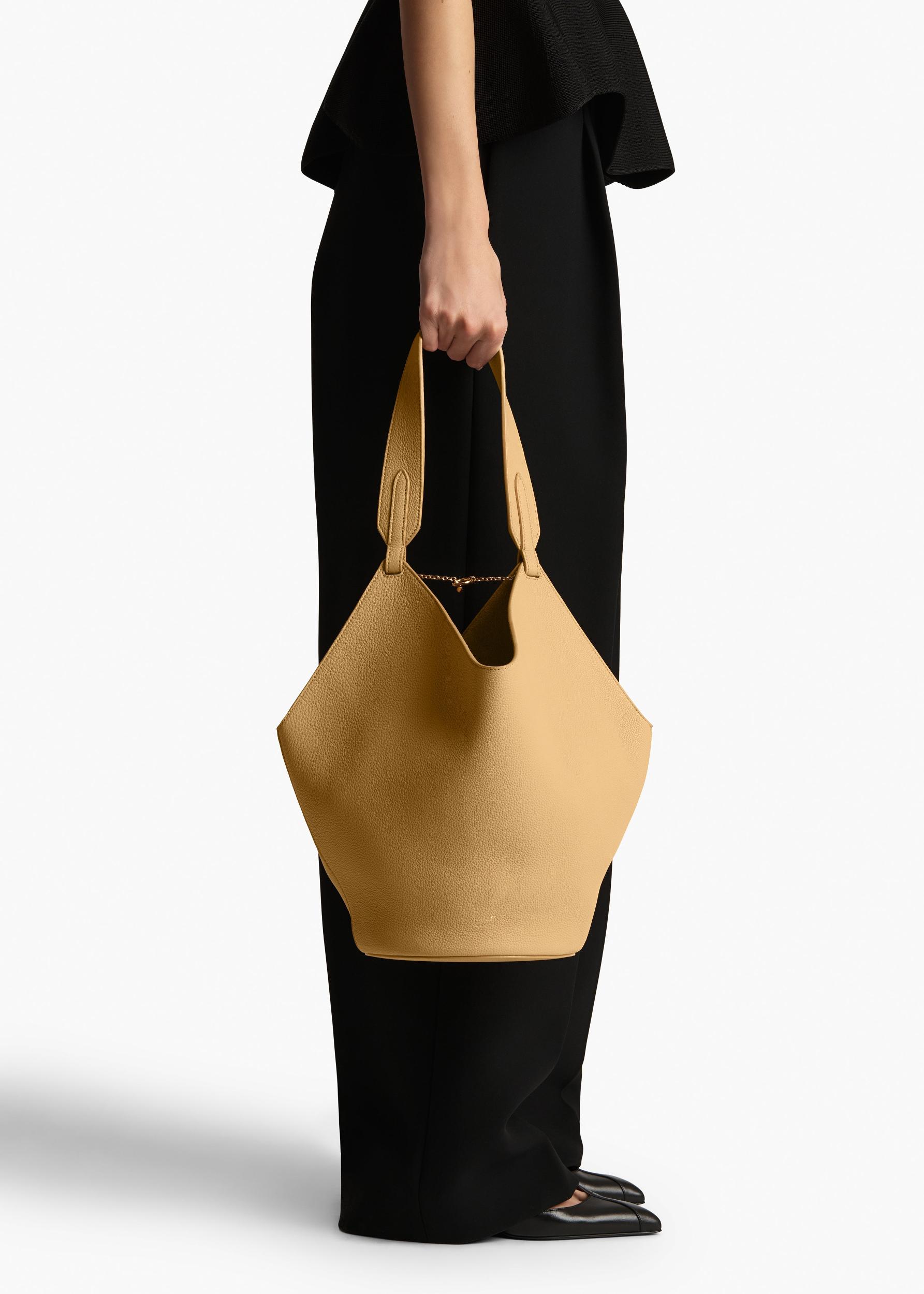 Small Lotus Tote in Wheat Pebbled Leather Product Image