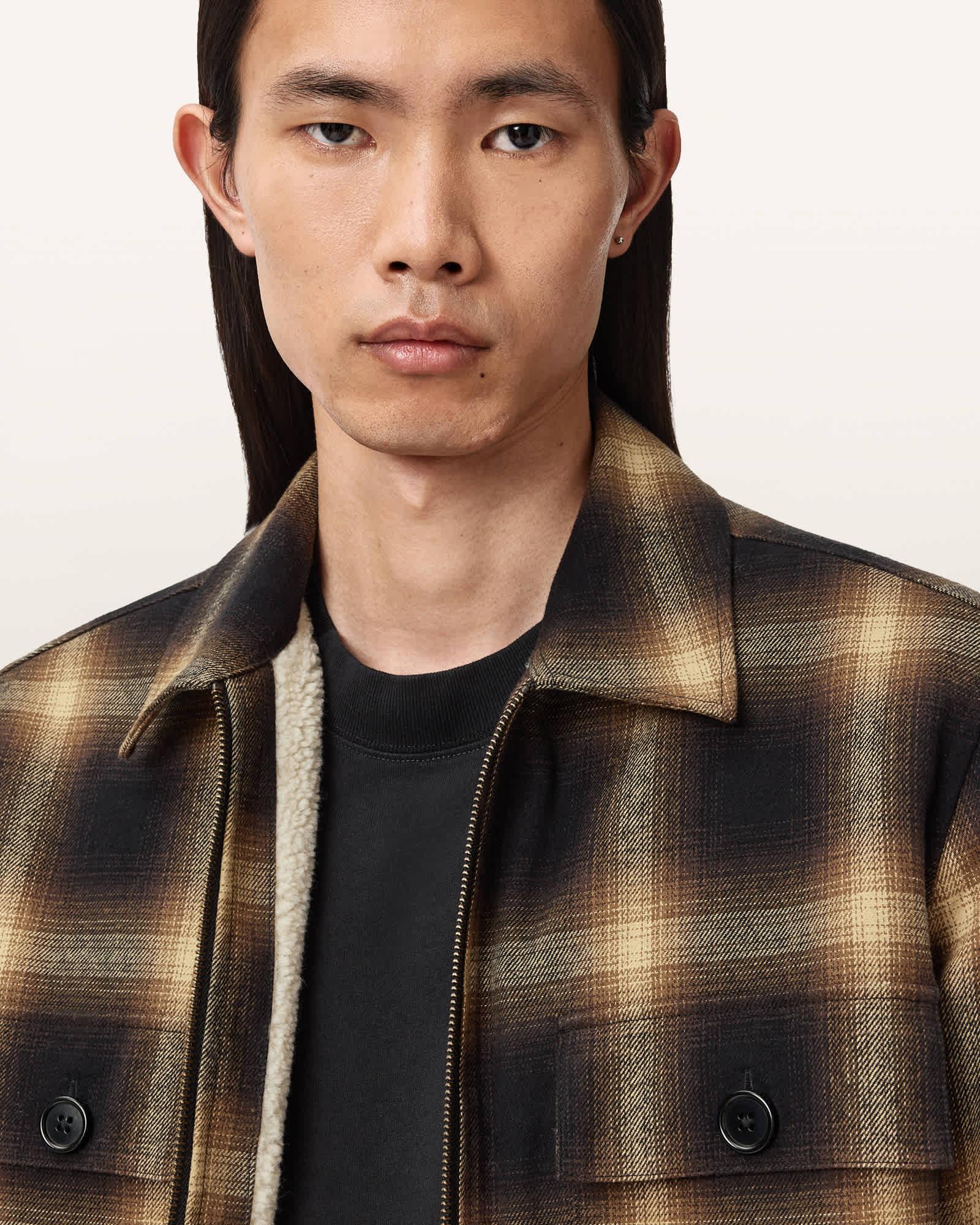 Mathers Check Jacket TRAIL BROWN | ALLSAINTS US Product Image