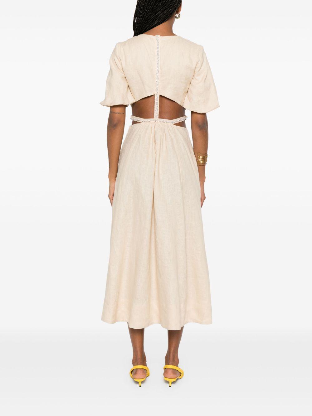 faux-pearl-embellished midi dress Product Image