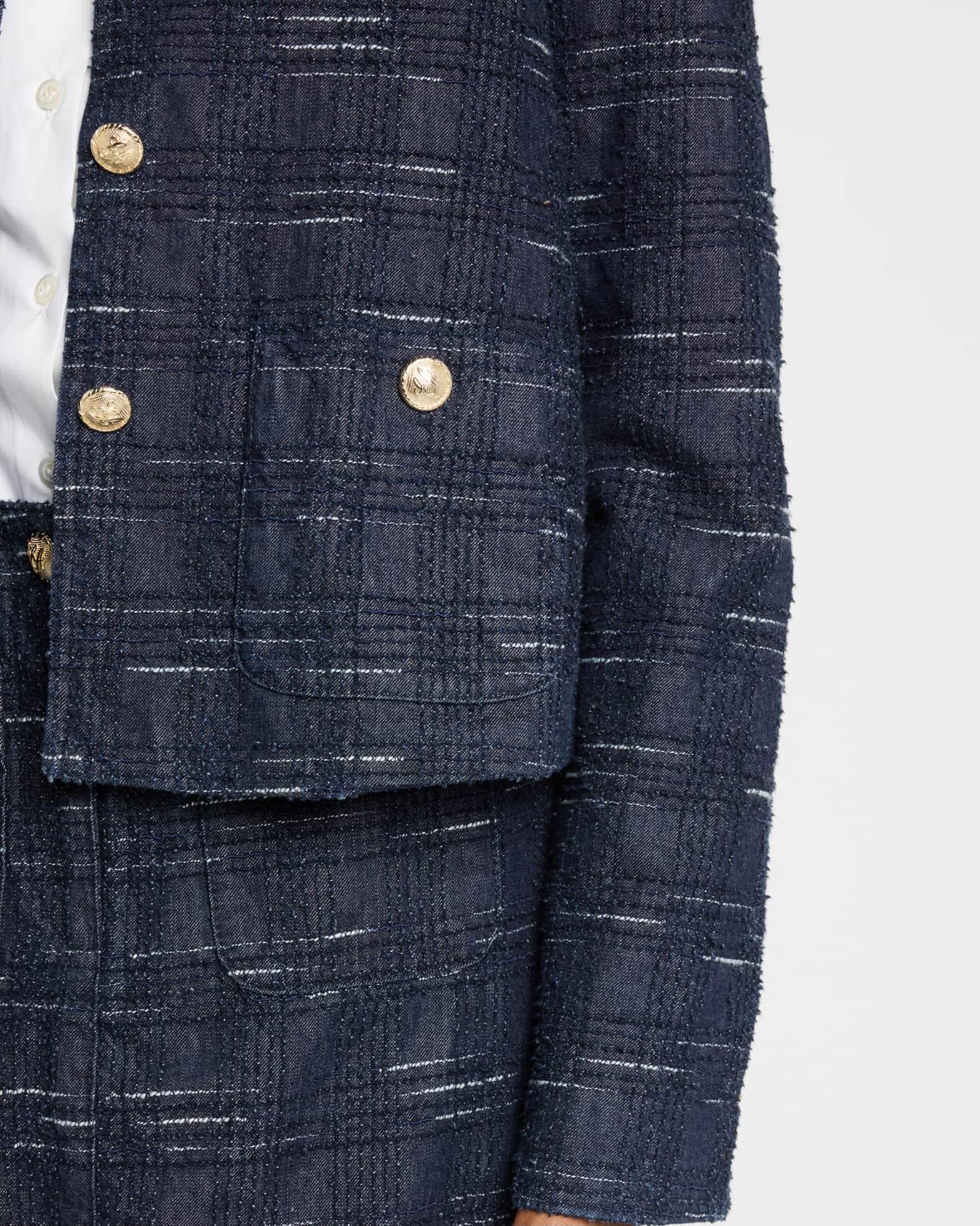Button-Down Denim Jacquard Jacket Product Image
