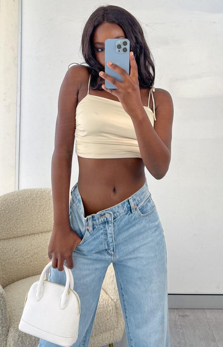 Wonderlust Champagne Satin Cami Product Image