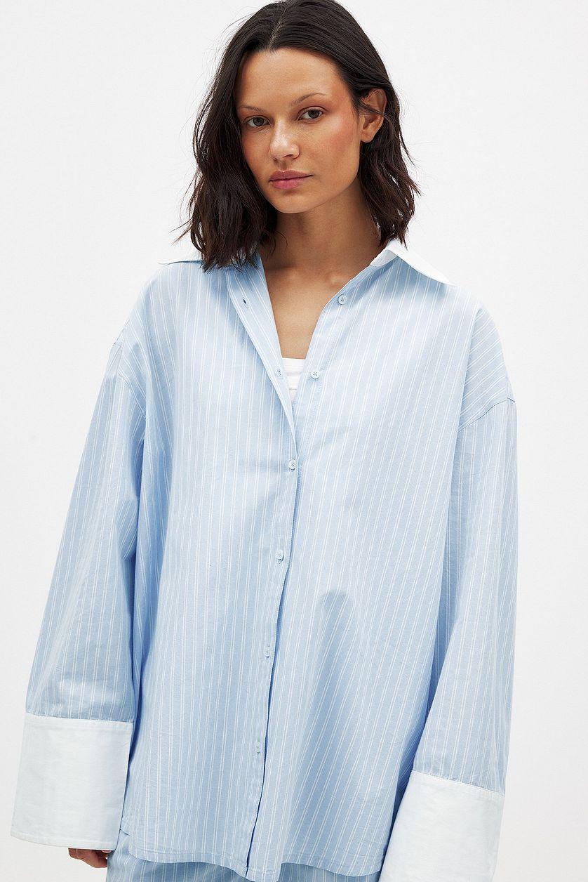 Cotton Contrast Oversized Shirt Product Image
