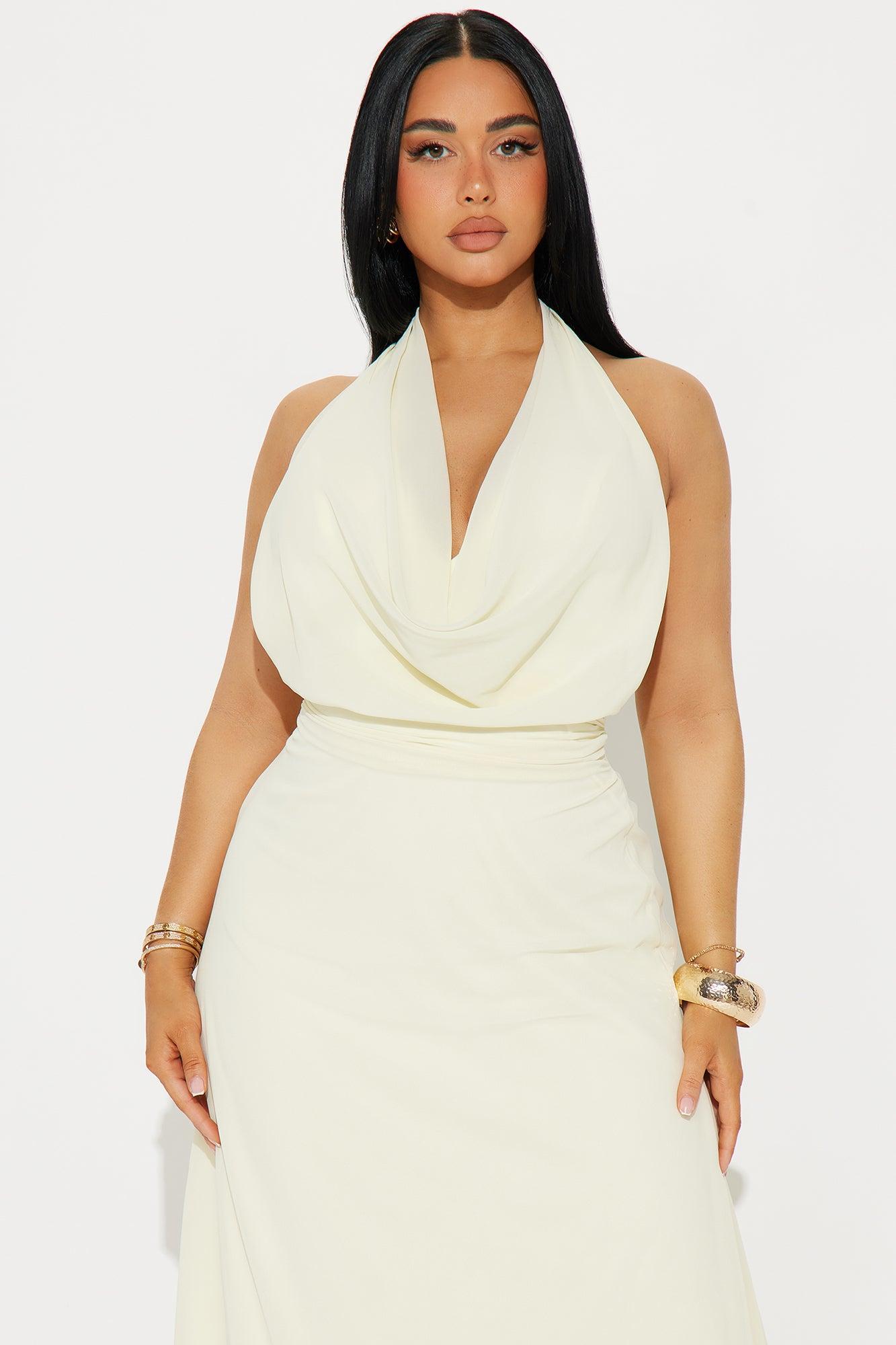 Lynnea Backless Chiffon Maxi Dress - Butter Yellow Product Image