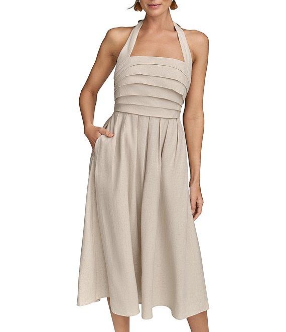 Donna Karan Halter Neck A-Line Midi Dress Product Image