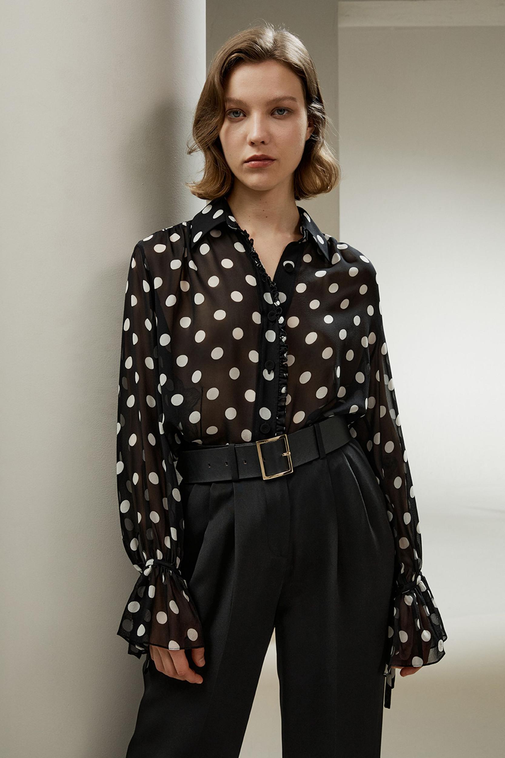 Polka Dots Georgette Blouse Product Image