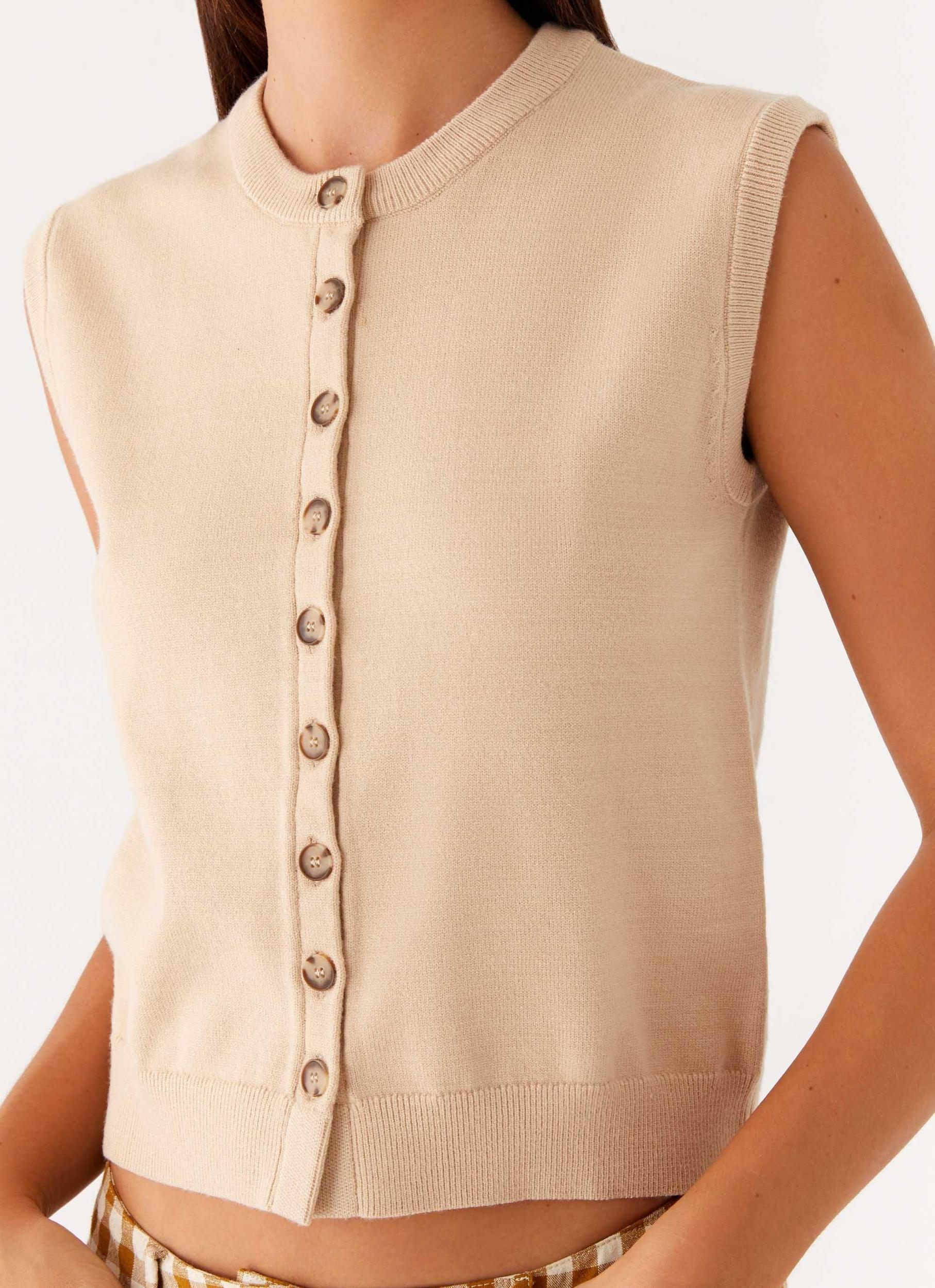 Mickey Knit Vest - Cream Product Image