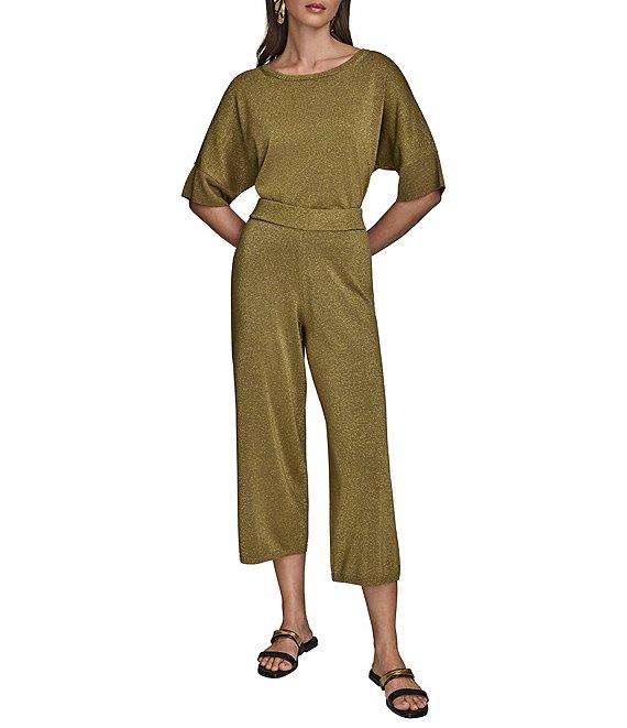 Donna Karan Shimmer Knit Wide Leg Pants Product Image