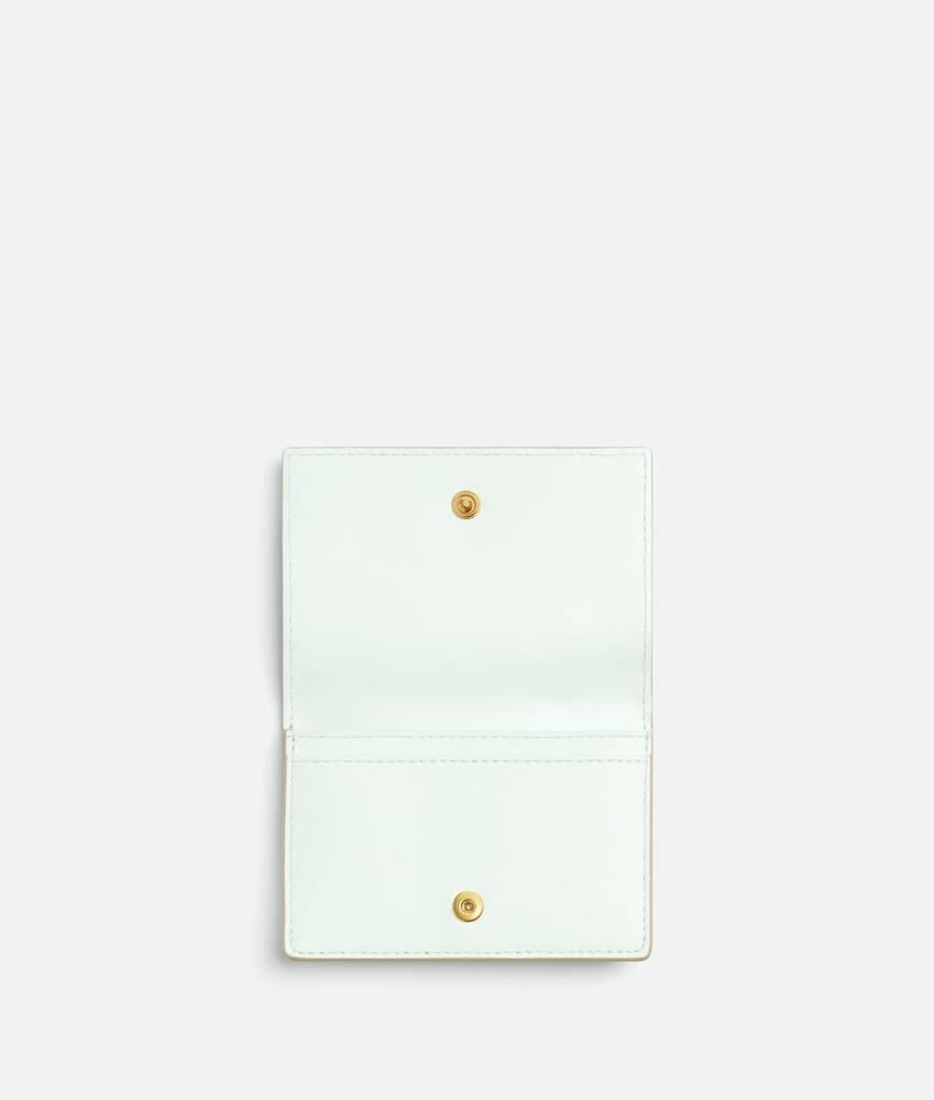 Women's Intrecciato Business Card Case in Ecru/glacier Product Image