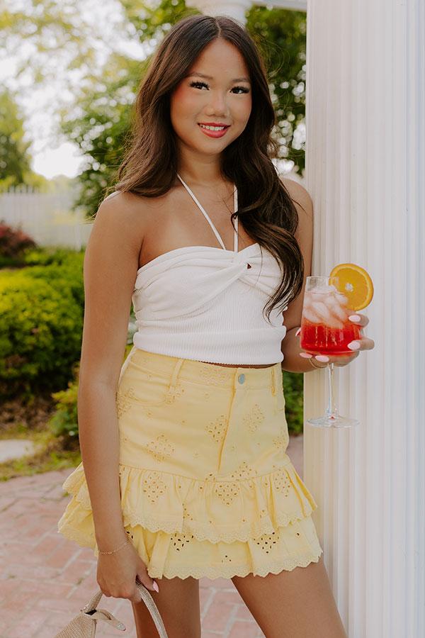 The Aurora High Waist Eyelet Mini Skirt Product Image