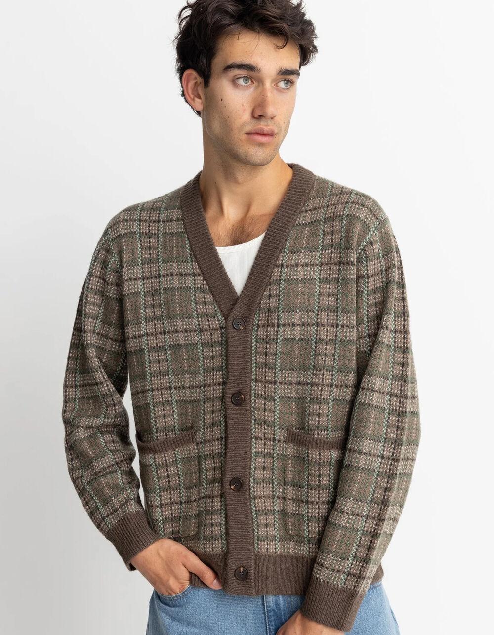 RHYTHM Mohair Criss Mens Cardigan - GREEN COMBO Product Image