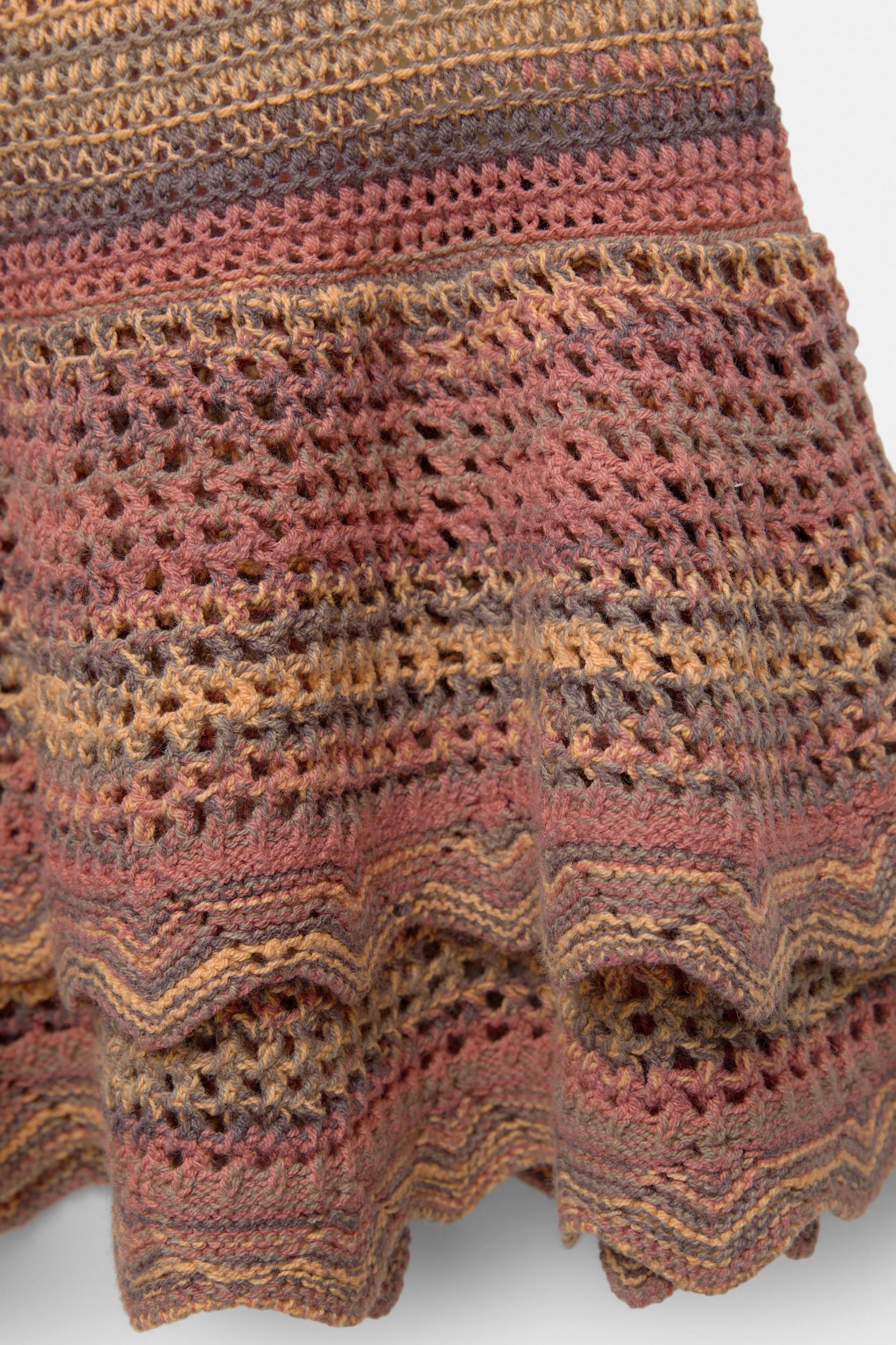 Ruffled crochet mini skirt Product Image