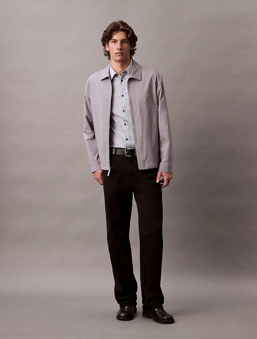 Calvin Klein Mens Slim Stretch Button-Down Shirt - Grey Product Image