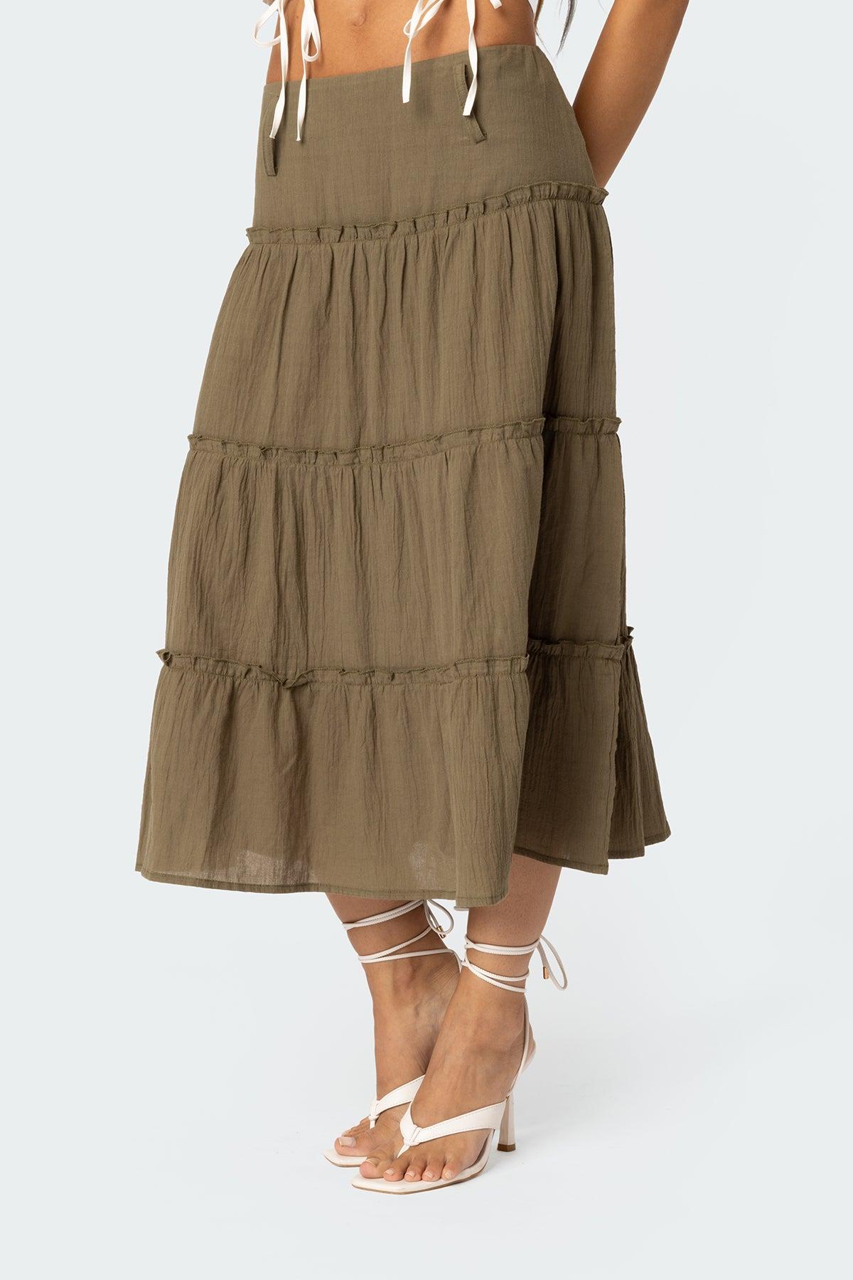 Melinda Tiered Midi Skirt Product Image