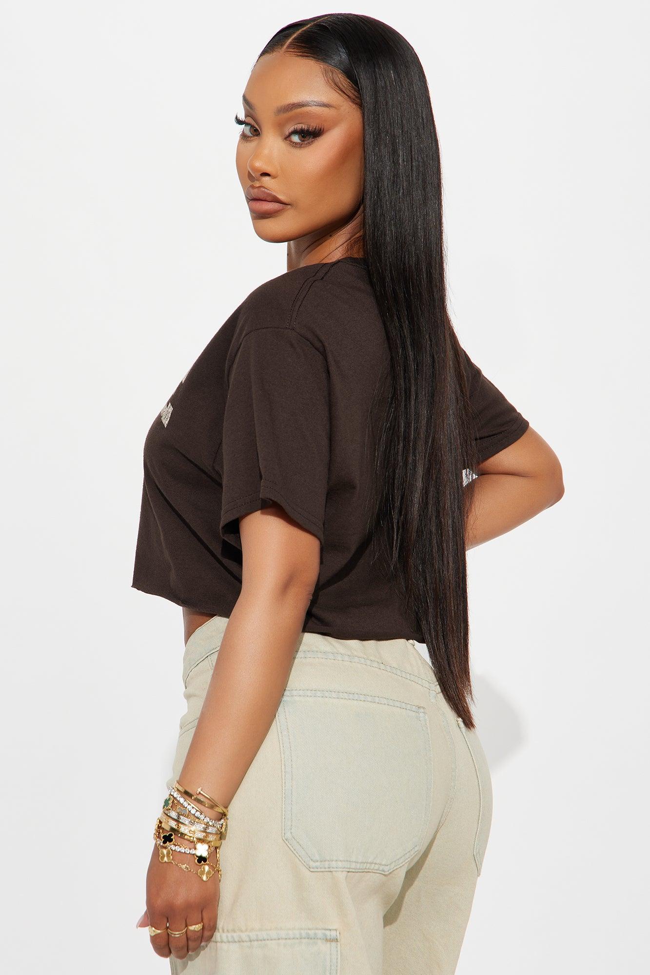 Coffee Cropped Tee - Brown Female Product Image