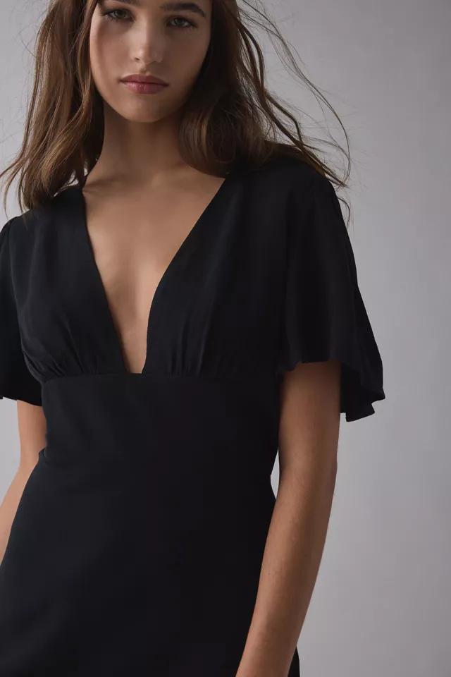 Kimchi Blue Dinner Date Plunging Flutter Sleeve Mini Dress Product Image