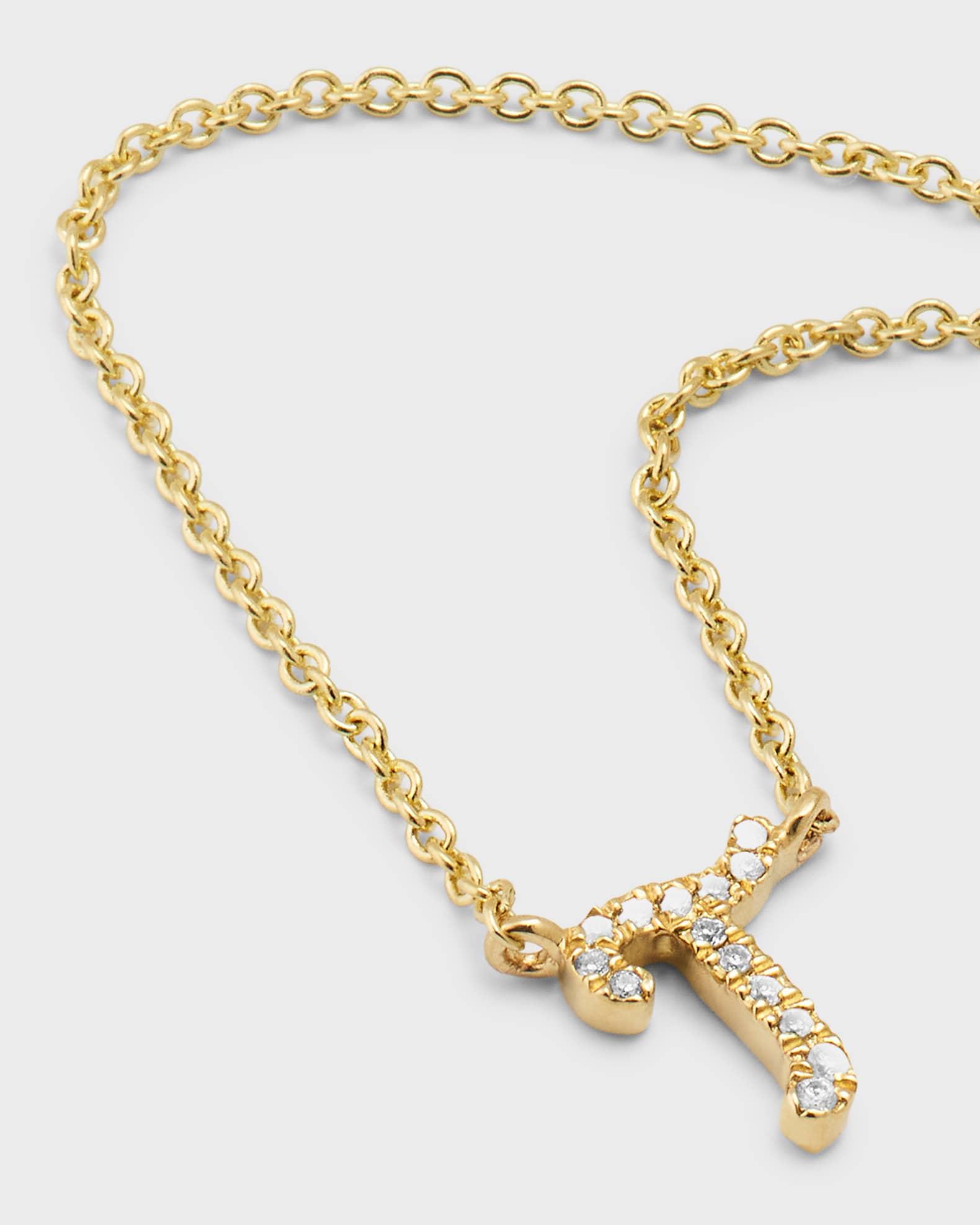 14k Diamond Pave Initial Necklace Product Image