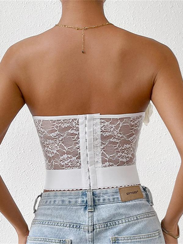 Lace Three-dimensional Flower Breasted Corset Top Product Image