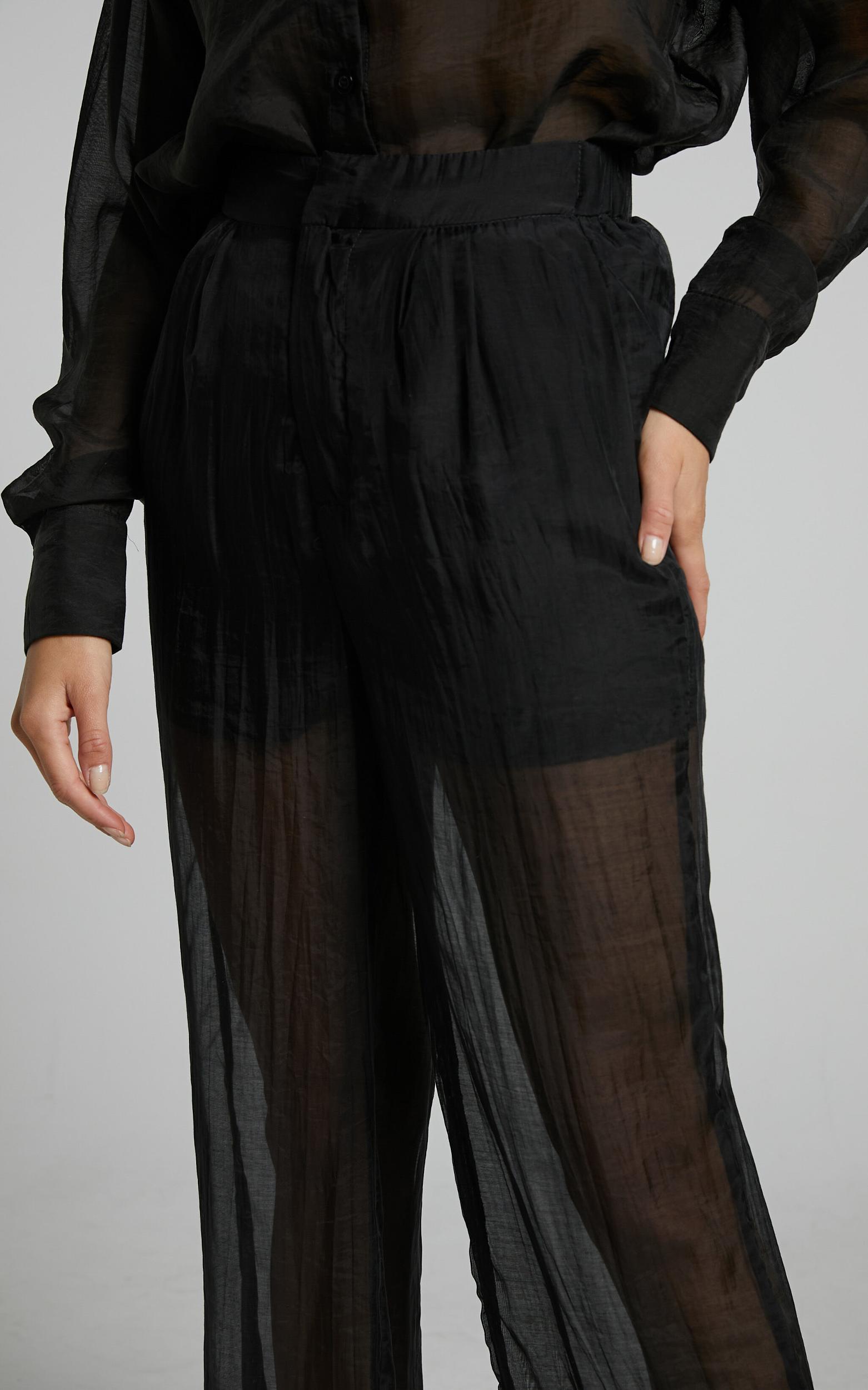 Garrick Pant - High Waisted Semi Sheet Pant in Black Product Image