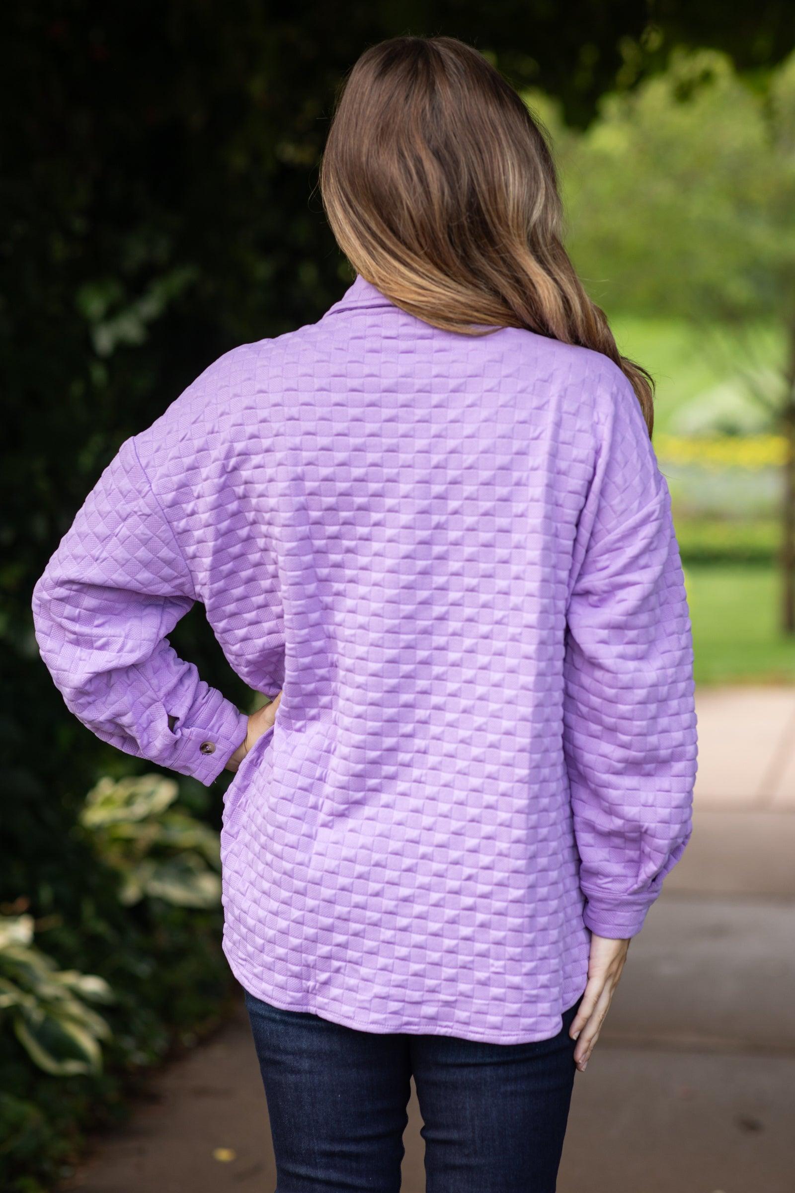 Lavender Textured Knit Shacket Product Image