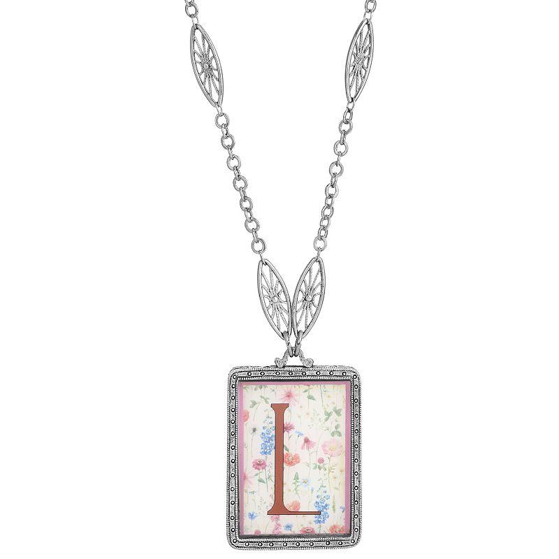 1928 Floral Motif Initial Pendant, Womens, G Product Image
