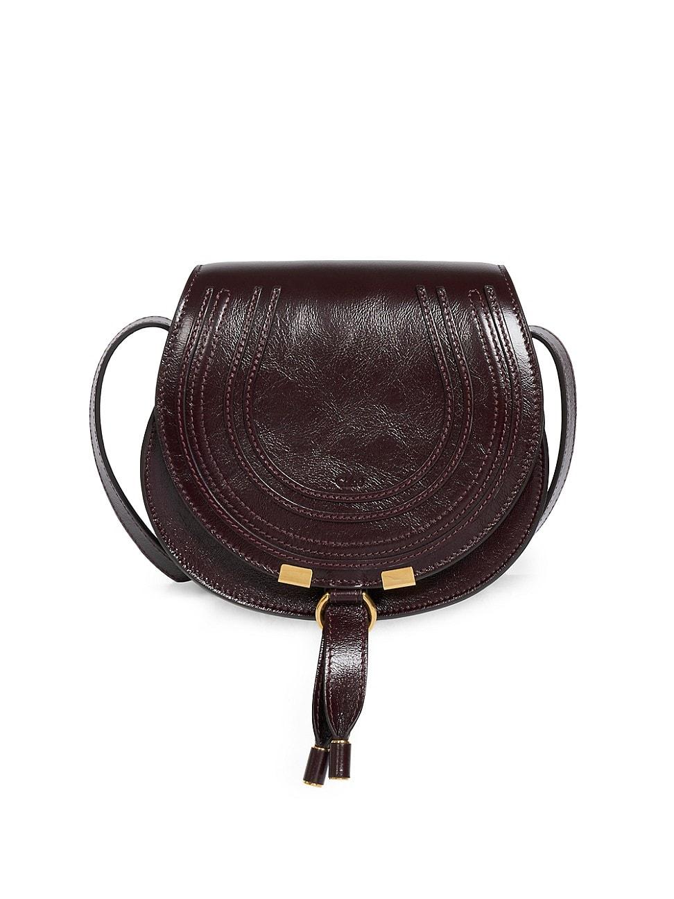 Womens Small Marcie Leather Saddle Bag Product Image