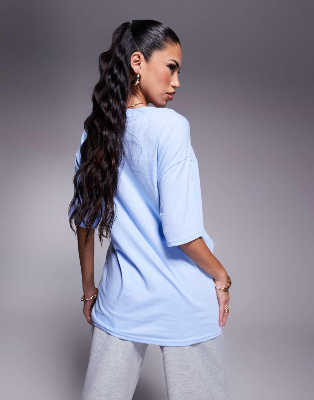 The North Face Evolution oversized t-shirt in cornflower blue Product Image