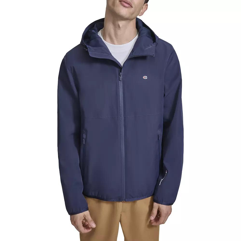 Men's Champion® Performance Hooded Rain Shell Jacket, Size: Small, Blue Product Image