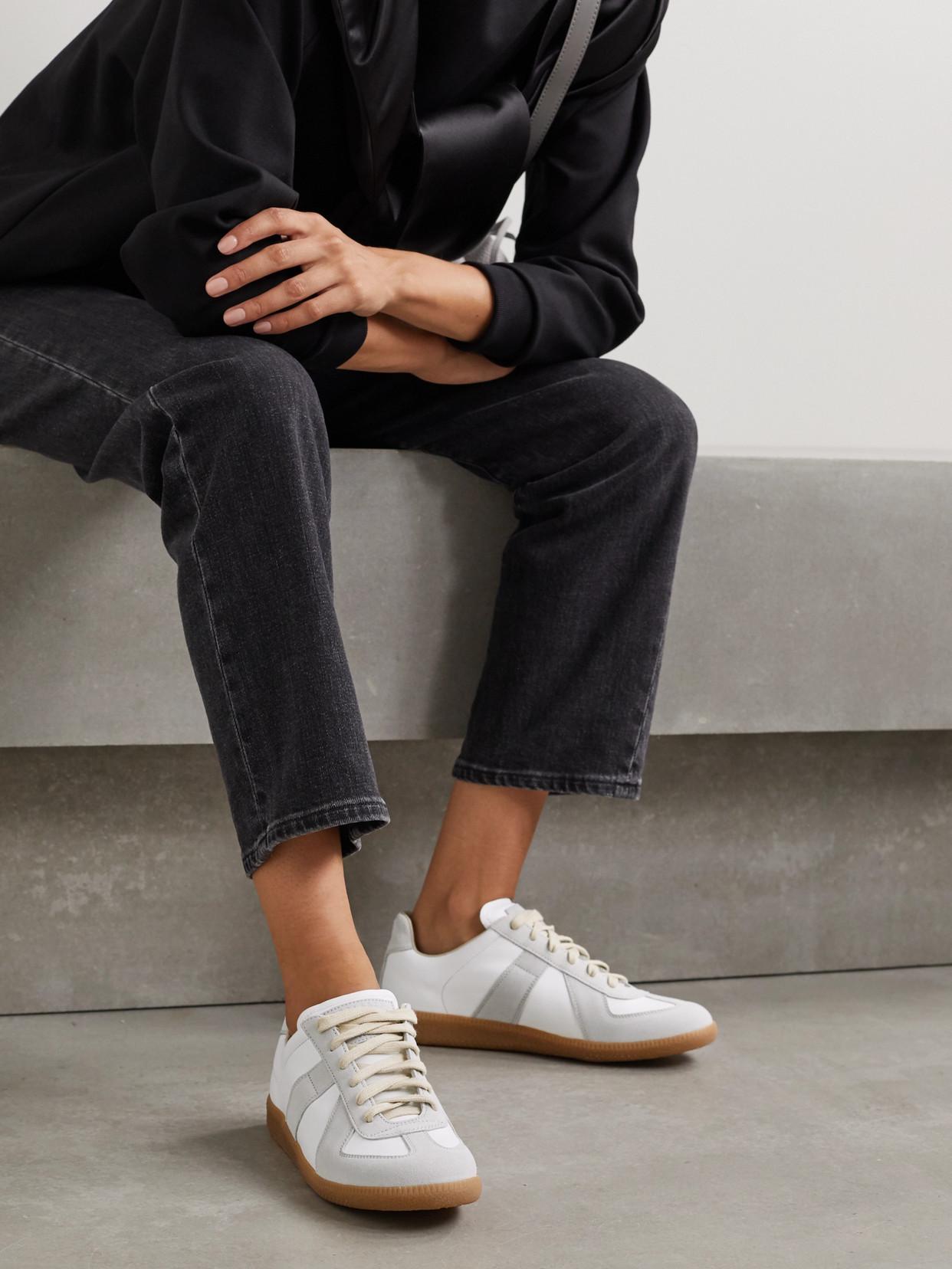 MAISON MARGIELA Replica Leather And Suede Sneakers In White Product Image