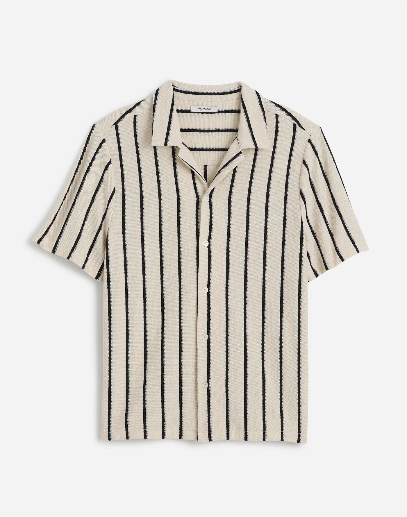 The Textured Knit Camp-Collar Shirt Product Image