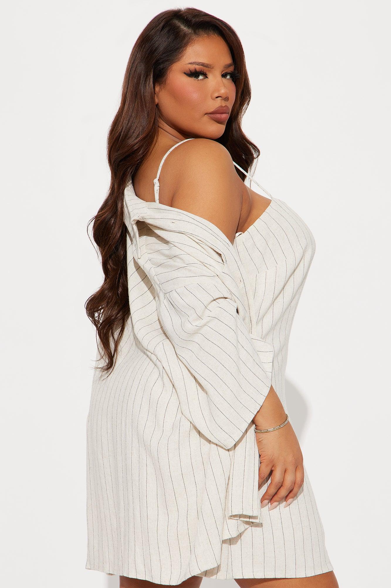 Chill Out Linen Mini Dress Set - Beige Product Image